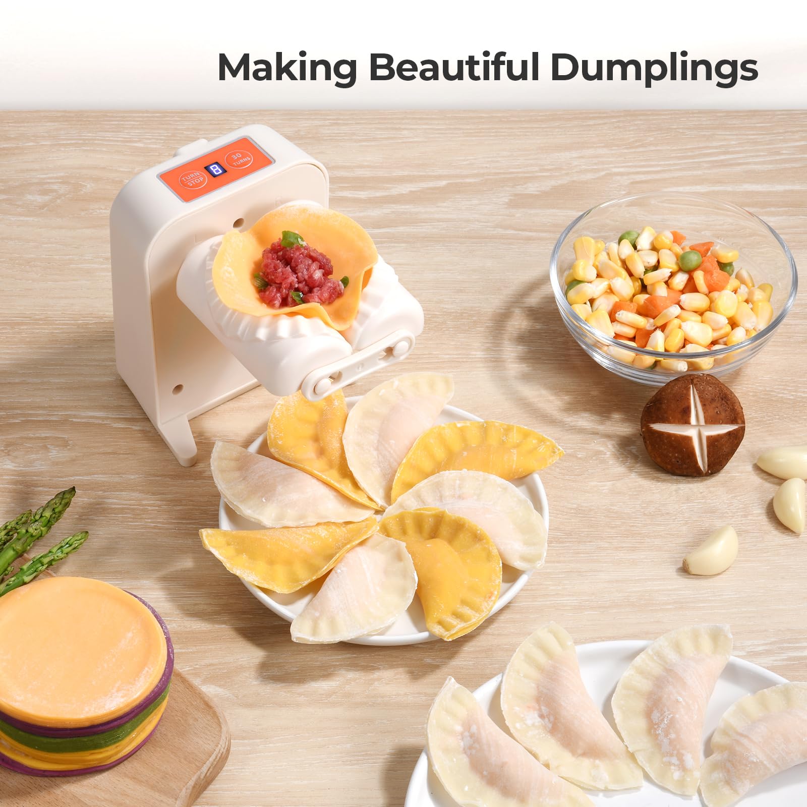 Electric Dumpling Maker Machine - Automatic Dumpling Wrapper & Filling Tool, 2000 RPM Cordless Operation, BPA-Free for Healthy Cooking | Perfect for Home Kitchen, Party Snacks & Asian Cuisine Preparation