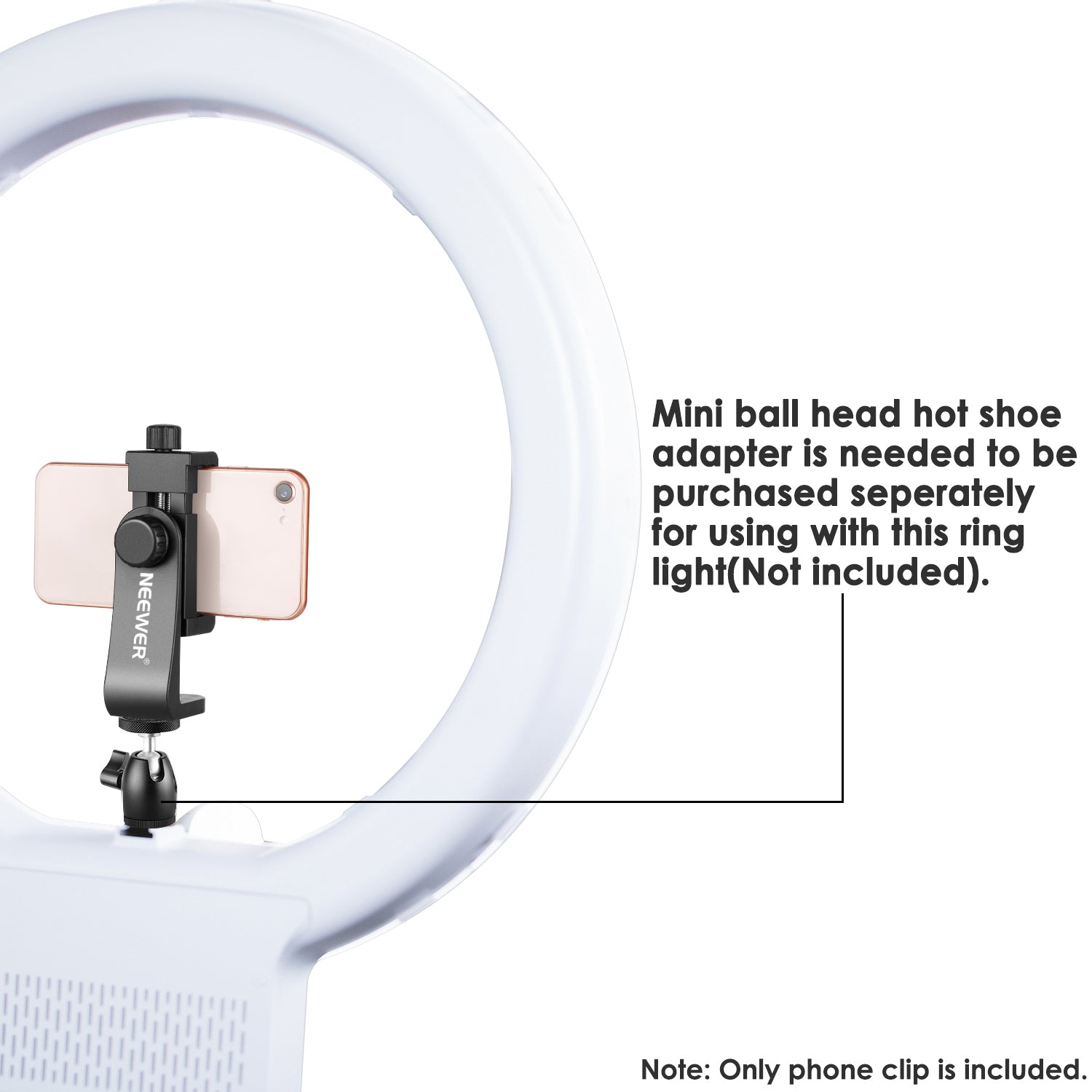 NEEWER Smartphone Tripod Mount Holder - 1/4 Inch Vertical Bracket for iPhone & Android Phones - Perfect for Vlogging, Live Streaming & Photography