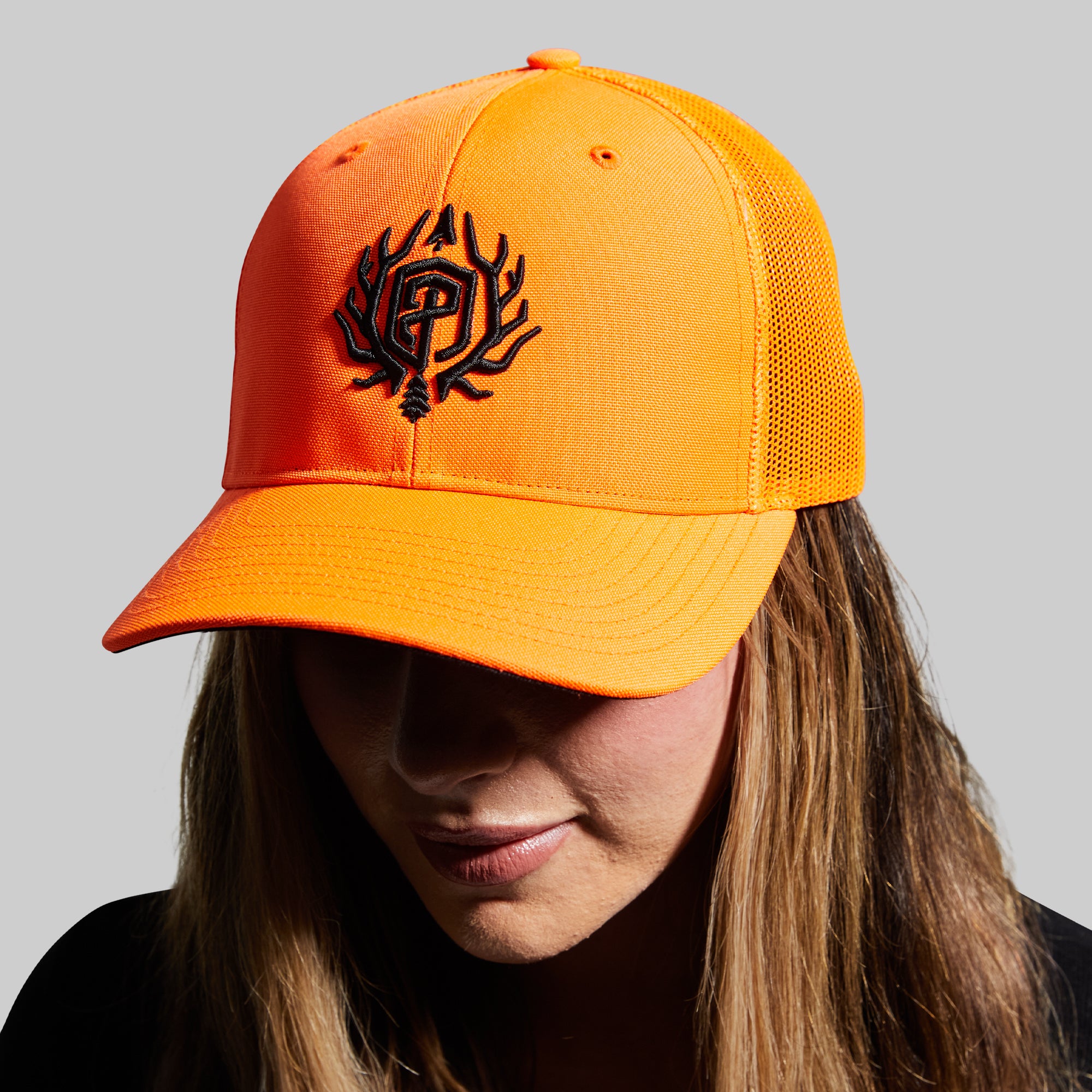 Premium Orange Outdoor Trucker Hat for Men & Women - Breathable Mesh Back, Adjustable Snapback - Perfect for Hiking, Camping, and Summer Adventures