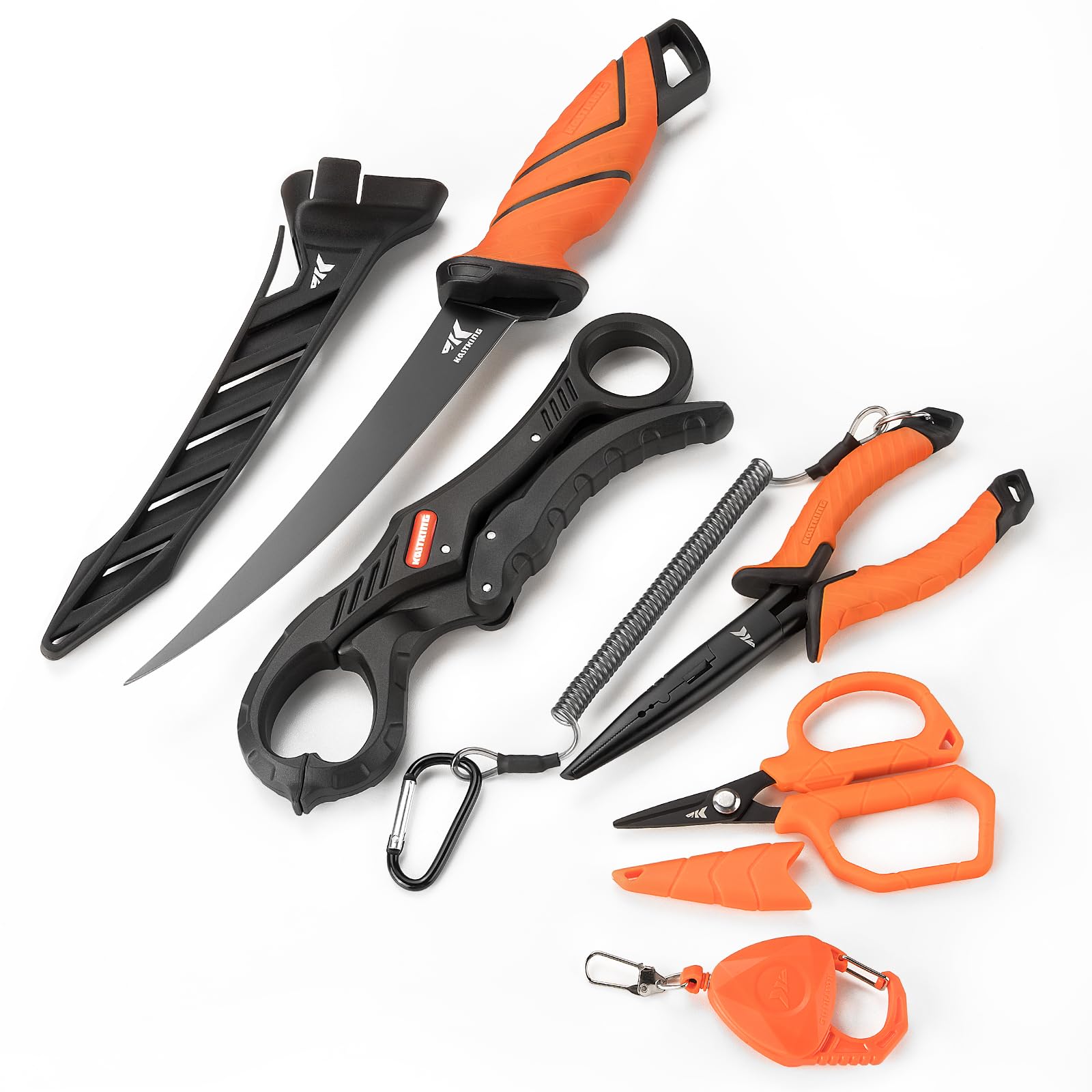 **KastKing SteelStream 6-Piece Fishing Tool Kit – Corrosion-Resistant Fishing Pliers, Fillet Knife, Floating Fish Lip Gripper, Braid Scissors & Tool Retractor – Perfect Fishing Gifts for Men – Ideal for Saltwater & Freshwater Fishing**