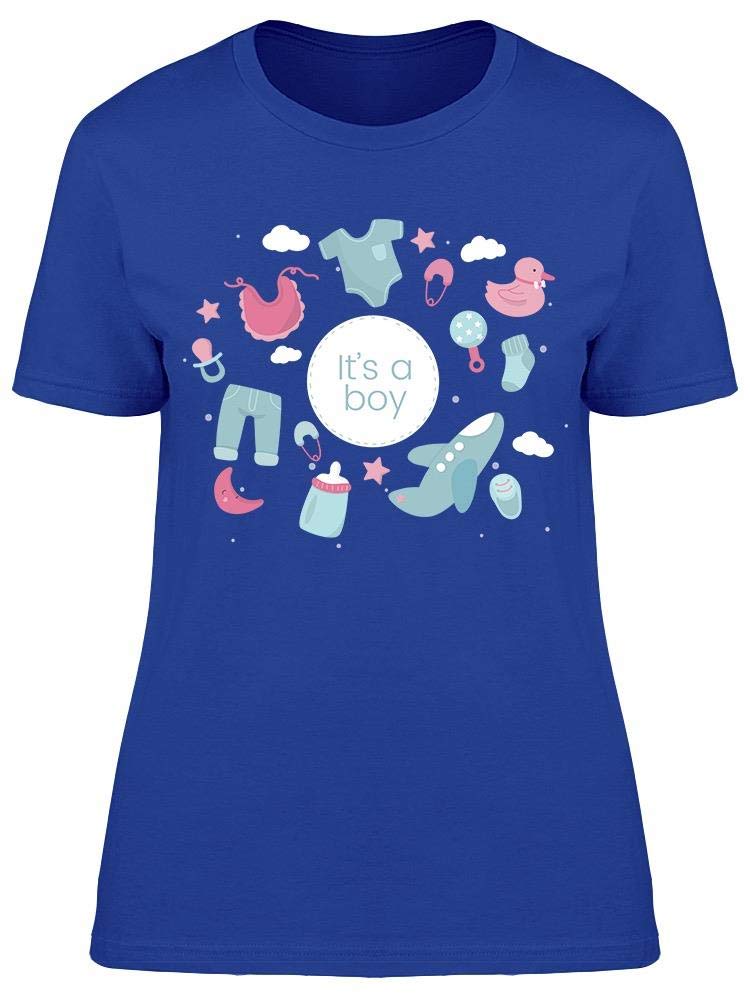 Adorable 'It's A Boy' Baby Announcement T-Shirt for Women - Perfect for Gender Reveal Parties, Newborn Photos & Maternity Fashion