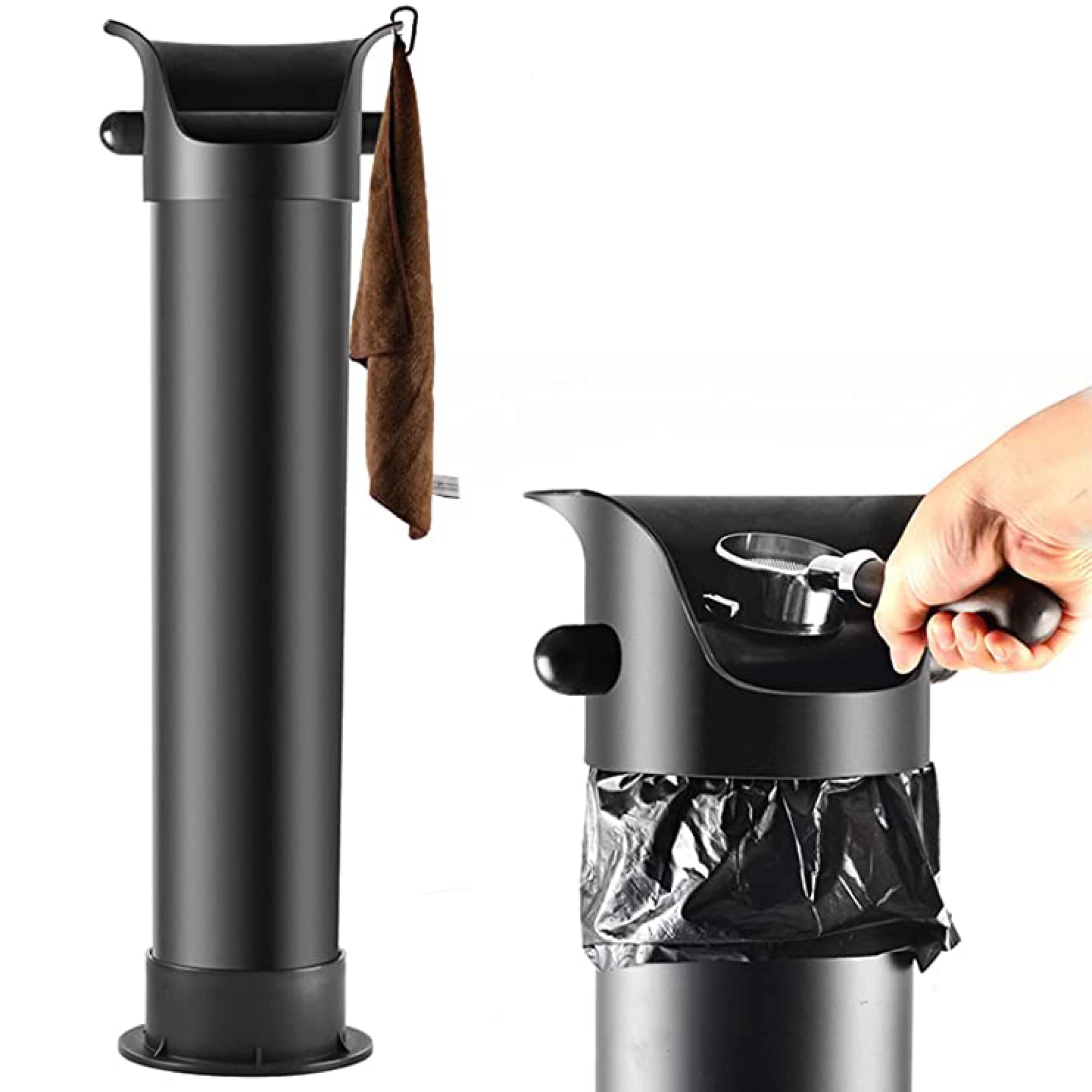 Premium Commercial Floor Standing Knock Box for Espresso Grounds & Coffee Residue - Heavy Duty Dump Bin for Coffee Shops, Bars & Home Kitchens - Perfect for Espresso Machine Cleaning & Barista Workstations