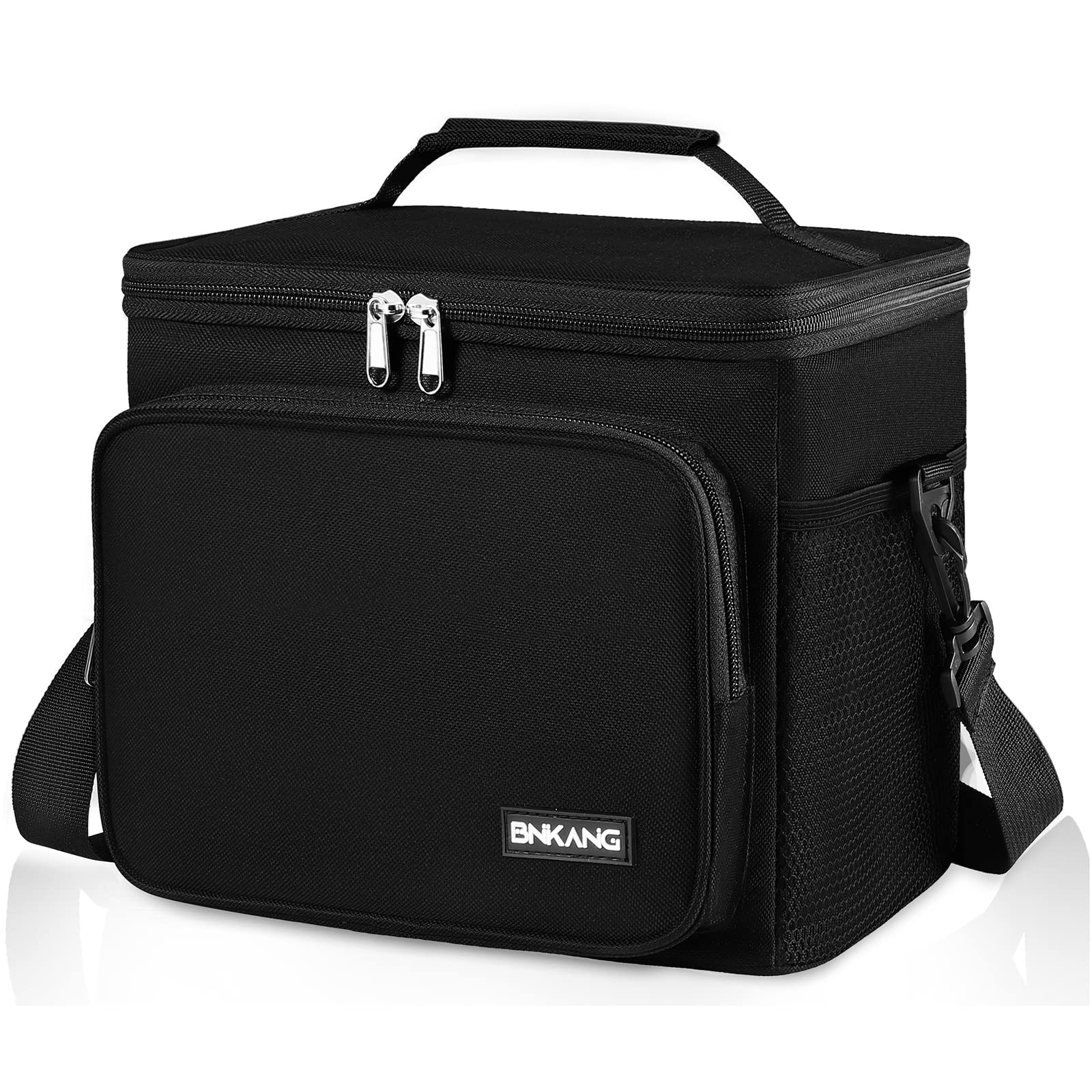 Insulated Lunch Bag for Men & Women - Reusable Leakproof Cooler Lunch Box with Adjustable Shoulder Strap (Black) | Perfect for Work, School, Picnics & Outdoor Activities