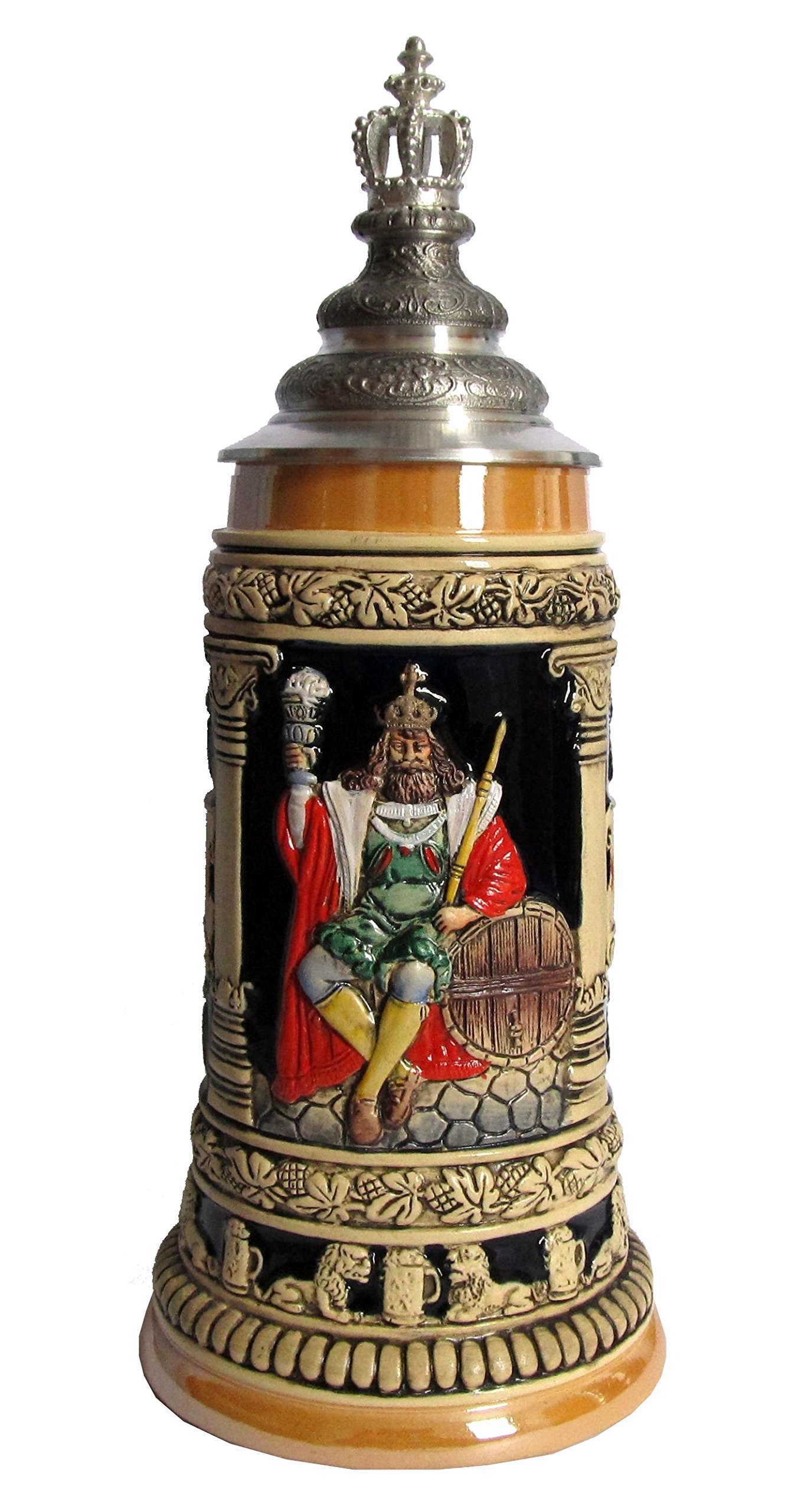 Authentic German Beer Stein - 0.75L Gambrinus King of Beers Tankard Mug | Perfect for Oktoberfest, Home Bars & Beer Enthusiasts