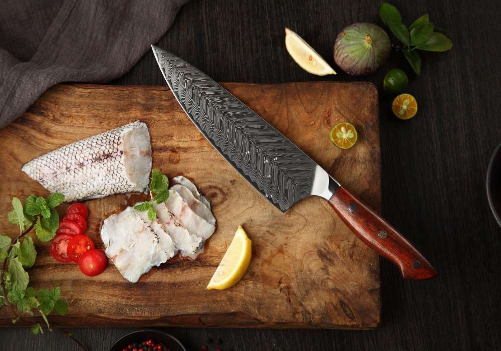 Premium 3-Piece Professional Chef Knife Set - VG10 Damascus Steel Blades with Exotic Sandalwood Handle - Perfect for Home Cooking, Professional Kitchens & Gourmet Food Preparation
