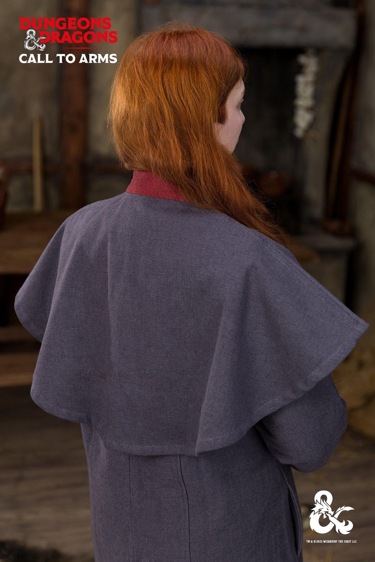 Dungeons & Dragons Warlock Cape - Grey & Red Fantasy Costume Cloak for Cosplay, LARP, and Tabletop RPG Gaming