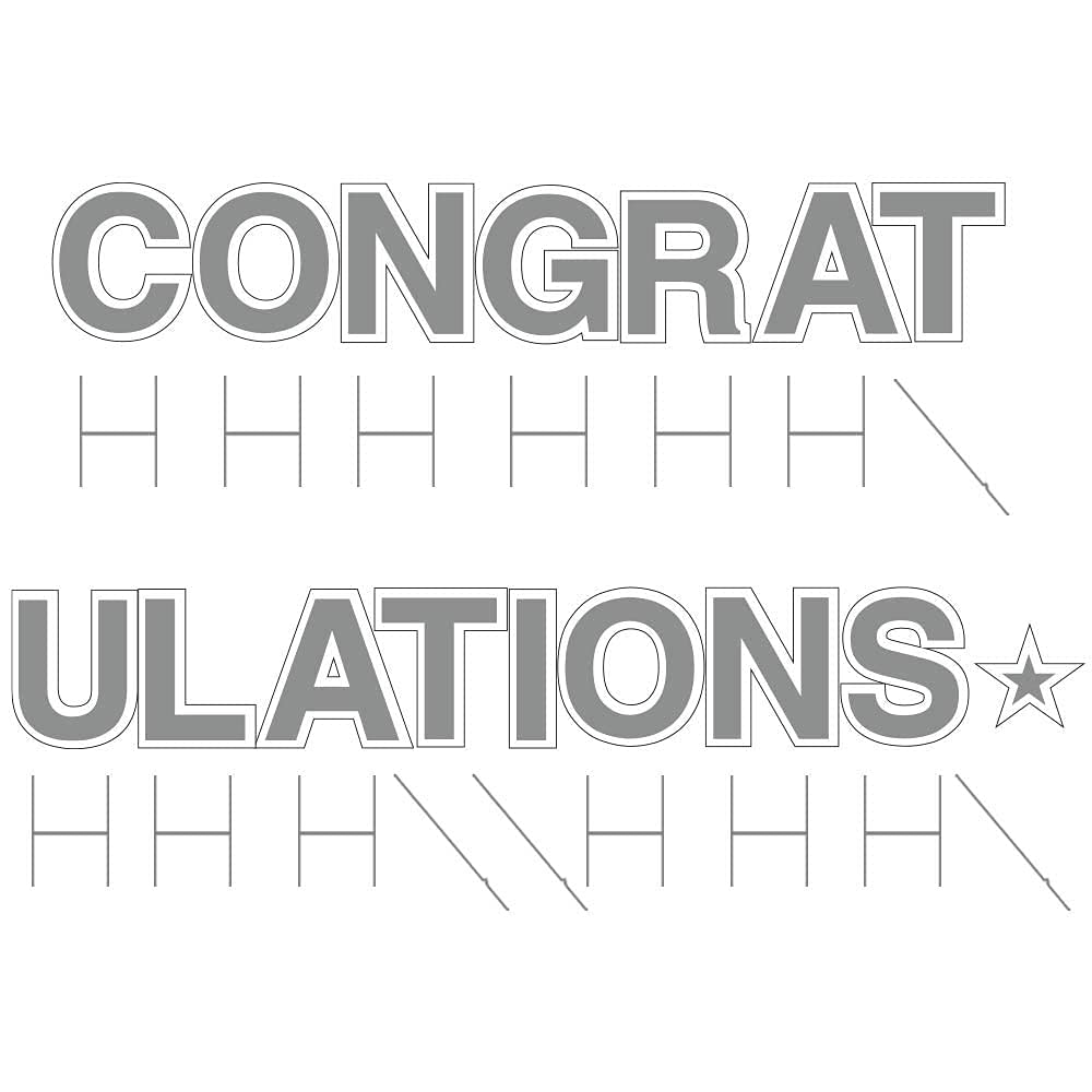 Vispronet 18in Tall Congratulations Yard Sign with Stakes - Weather-Resistant Outdoor Decor for Graduations, Birthdays & Special Events - Durable Steel Stakes & Grey Finish - Perfect for Lawn, Garden & Party Decorations