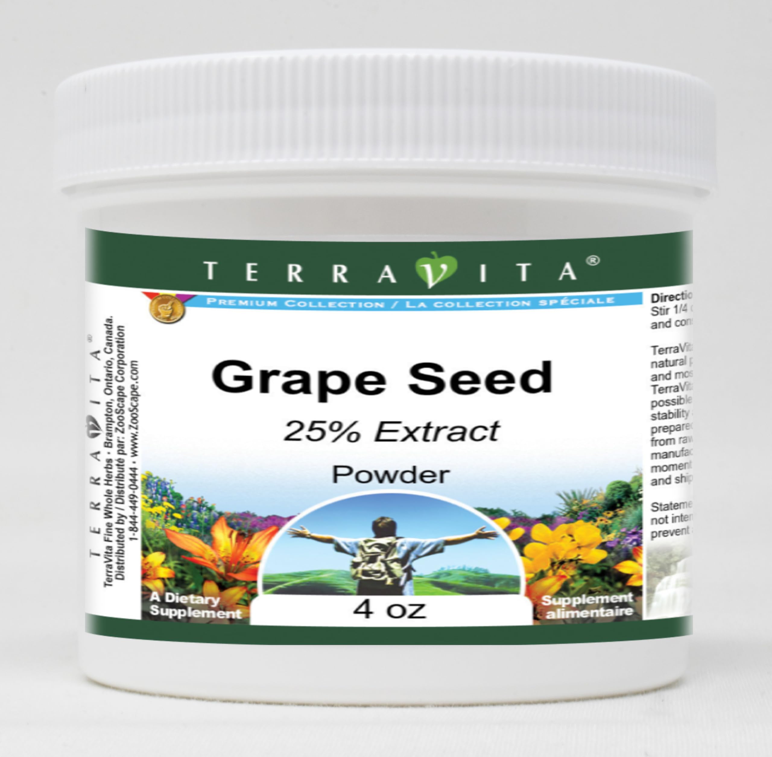 Organic Grape Seed Extract Powder 25% (4 oz) - Antioxidant Supplement for Skin Health, Heart & Immune Support - Perfect for Smoothies, Baking & DIY Beauty Recipes