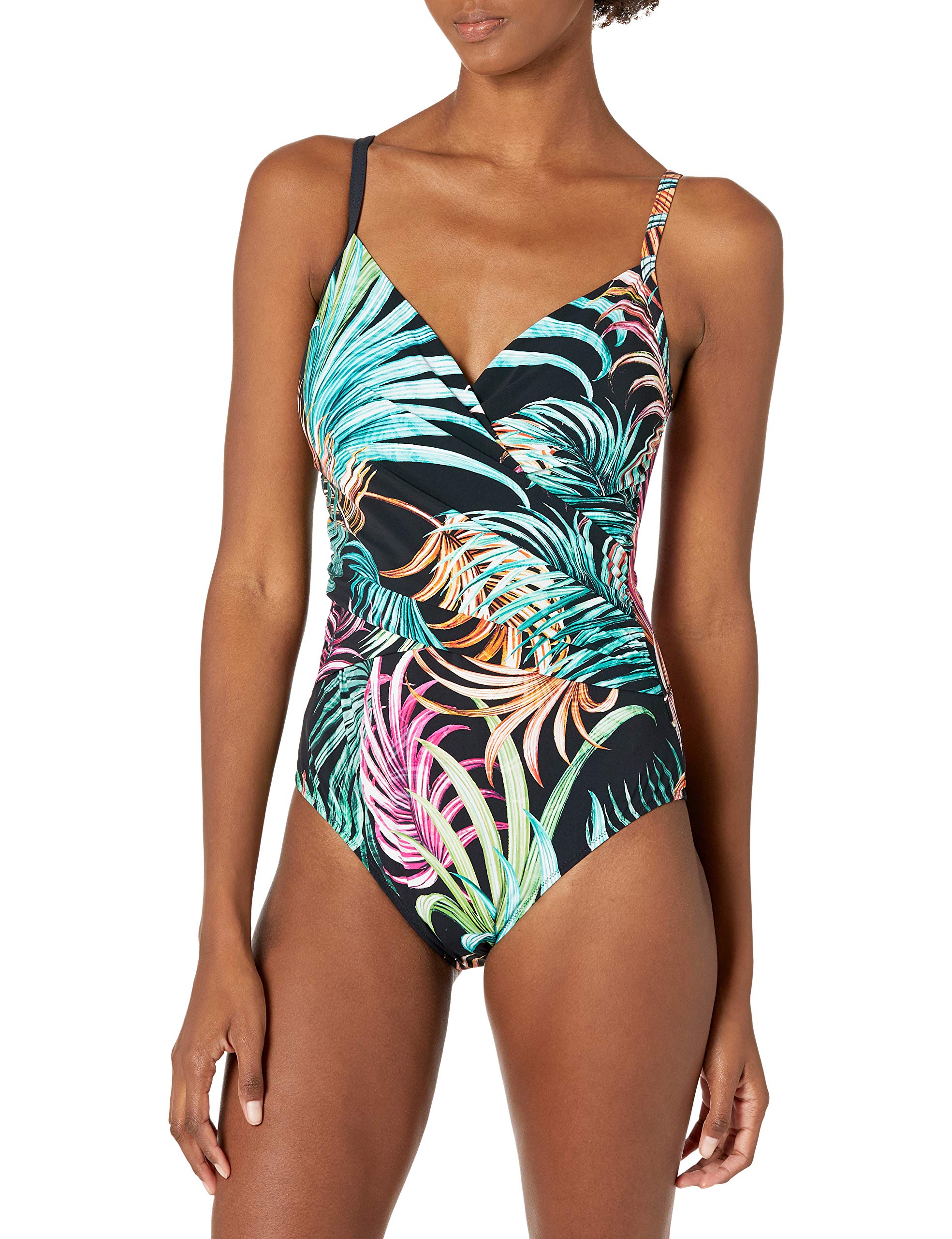 Gottex Women's Surplice One Piece Swimsuit - Sexy Bathing Suit for Women, Tummy Control Swimwear with Adjustable Straps | Perfect for Beach Vacation, Pool Party & Summer Getaways