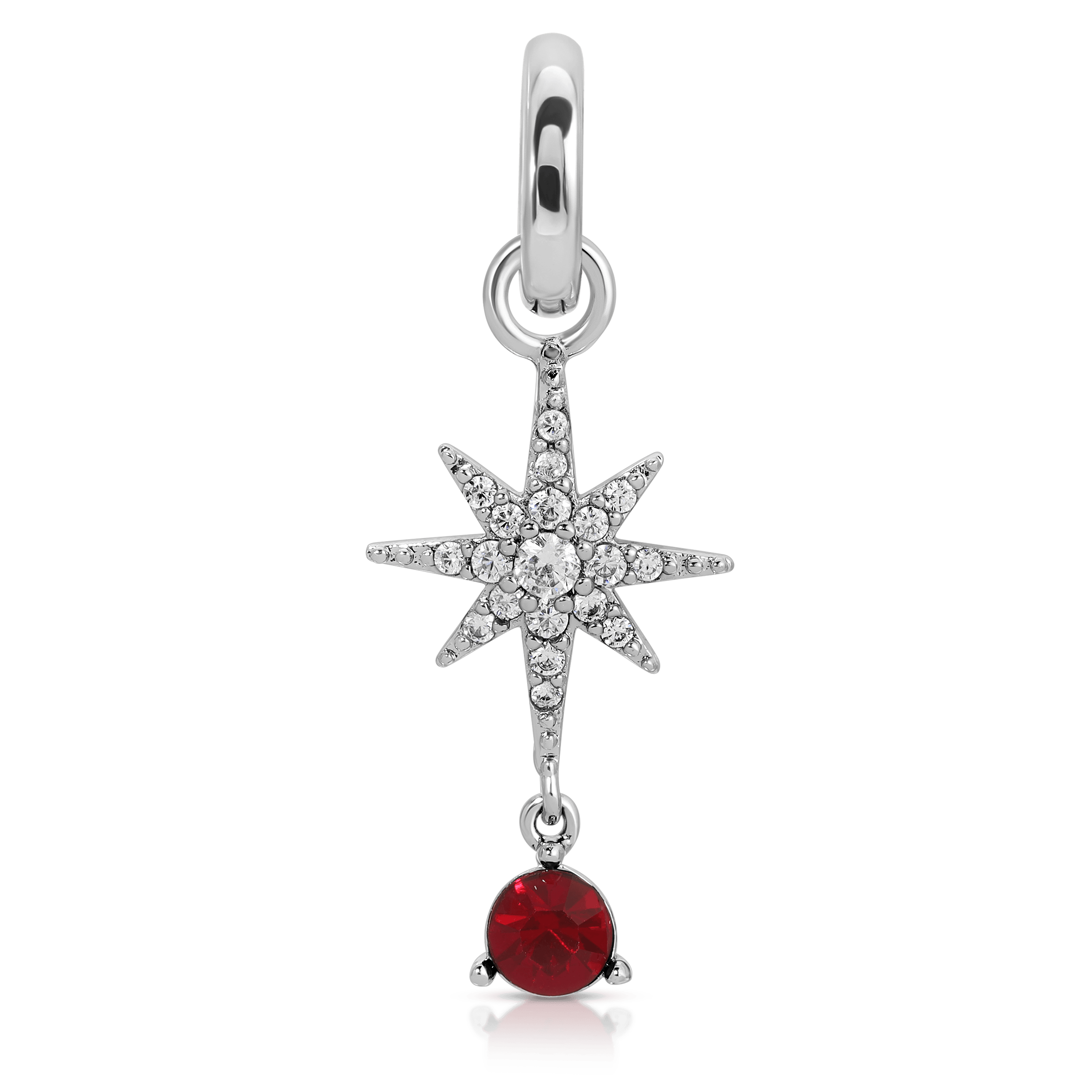 July Ruby Birthstone Charm Star Pendant - Elegant Jewelry Gift for Women - Perfect for Birthdays, Anniversaries & Special Occasions