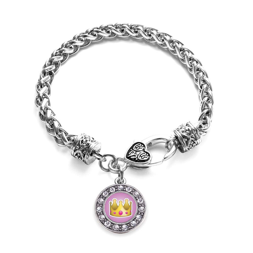 Inspired Silver - Sterling Silver Circle Charm Bracelet with Cubic Zirconia for Women | Elegant Everyday Jewelry & Gift for Birthday, Anniversary