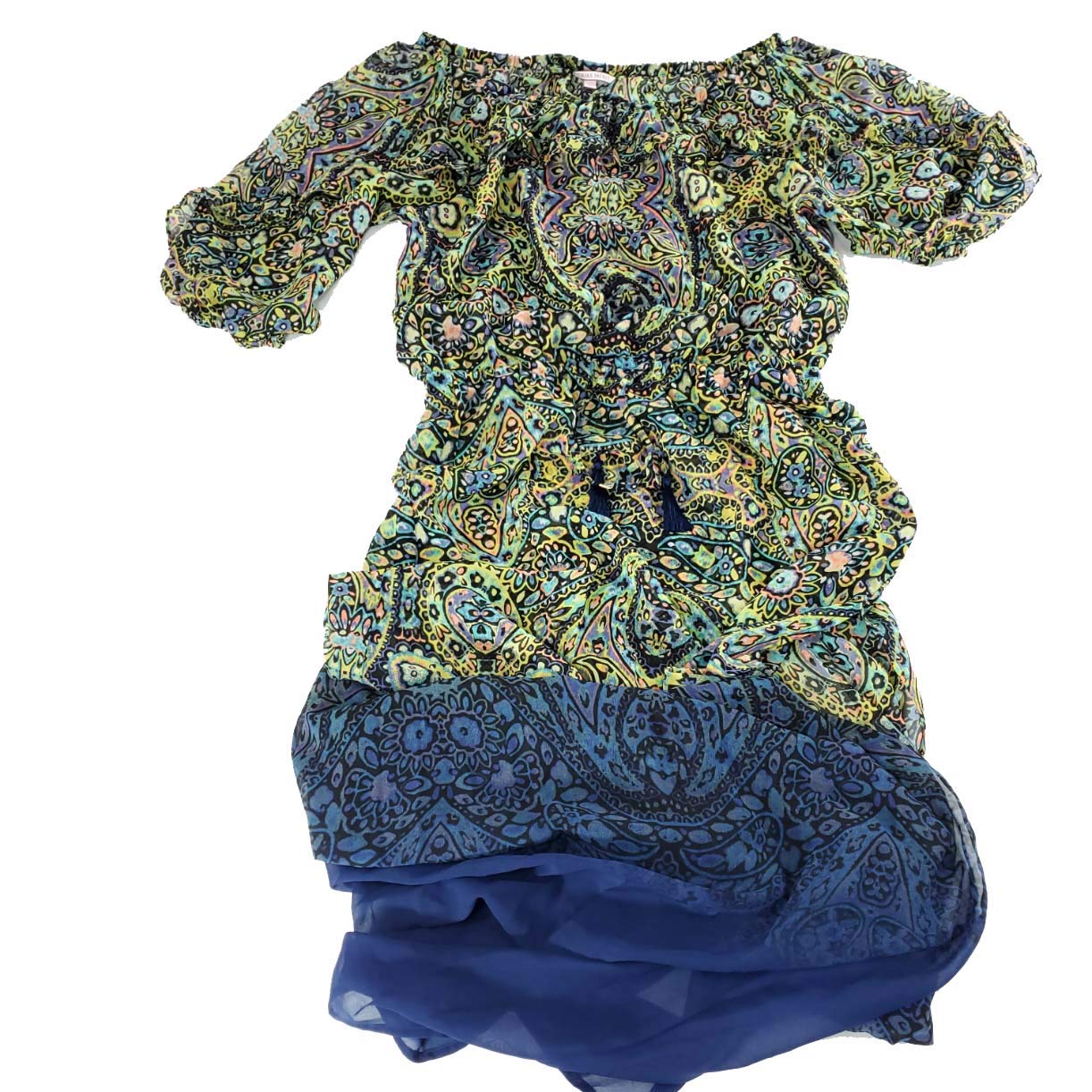 Victoria's Secret Floral Paisley Maxi Dress Cover-Up - Green & Blue Swimwear Beach Dress for Women, Small Size | Perfect for Pool Parties, Vacations & Summer Getaways