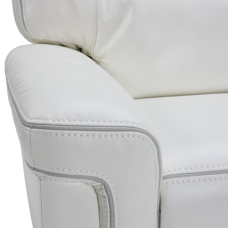 Cosmic Dual Power Reclining Loveseat - White Faux Leather Recliner Sofa for Living Room | Space-Saving Comfort for Small Spaces & Home Theater