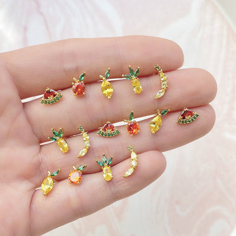 20G Mini Peach Helix Anti Tragus Fruit Stud Earrings - Dainty Cartilage Piercing Jewelry for Women | Perfect for Everyday Wear & Special Occasions