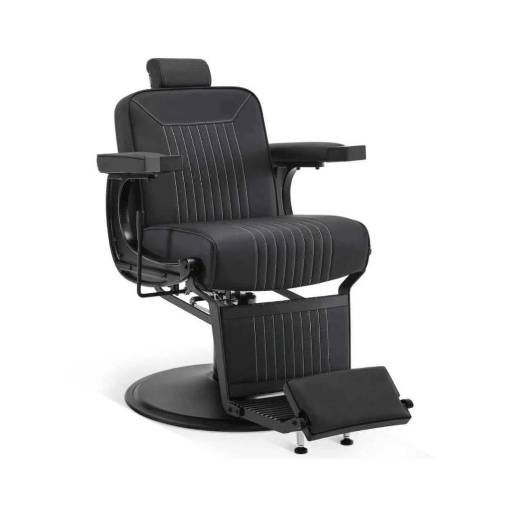 Greenlife Ninja Advance Modern Classic Hydraulic Salon Barber Chair - Professional Hair Cutting Styling Chair for Barbershops & Salons - Heavy Duty Adjustable Hydraulic Stylist Chair with Headrest & Footrest