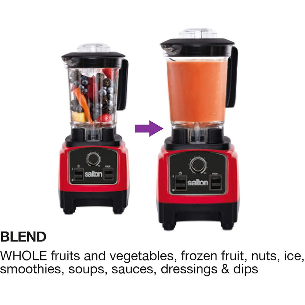 Salton BL1638R Compact Power Blender - 600W High-Speed Blender for Smoothies, Shakes & Food Prep - Perfect for Kitchen, Office & Small Spaces