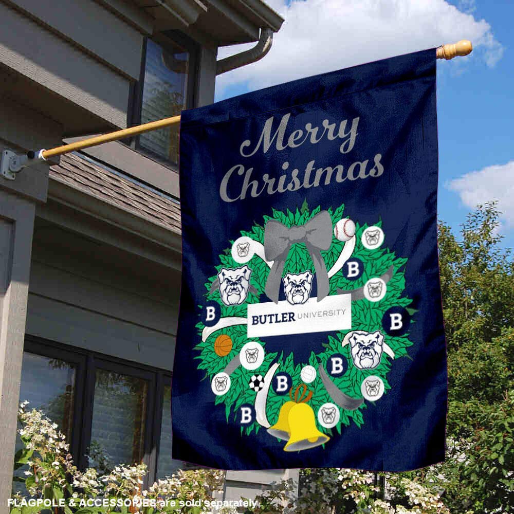 Butler Bulldogs Happy Holidays Christmas Banner Flag - Perfect for Home Decor, Game Day, and Holiday Celebrations