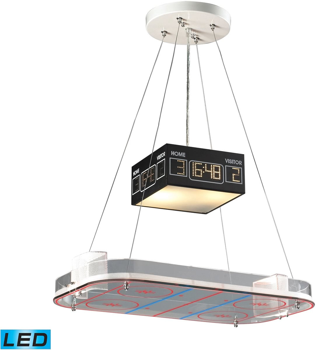 12W Modern 2-Light LED Hockey Pendant Light Fixture - Energy Efficient Indoor Lighting for Kitchen, Bar, or Game Room