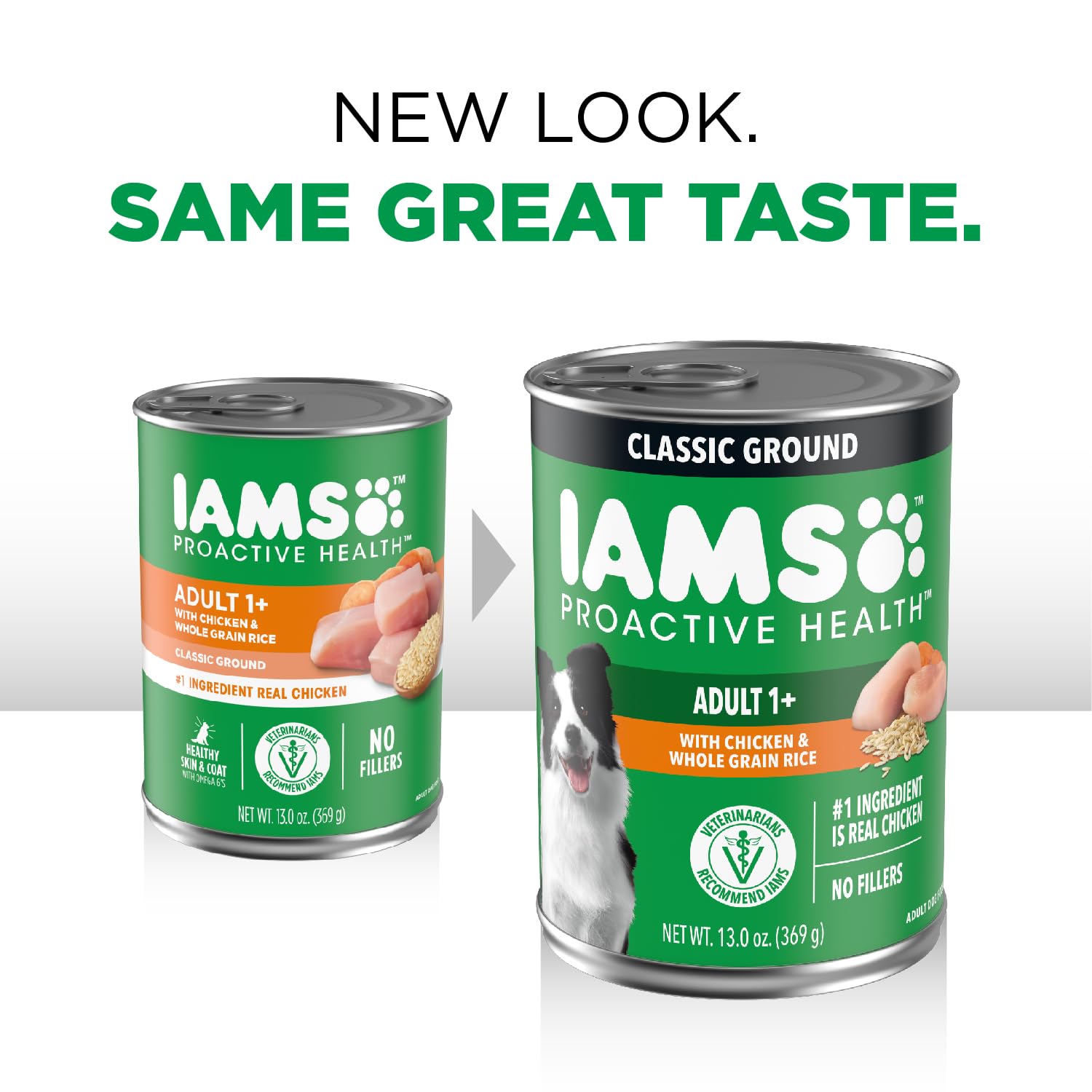 Iams Proactive Health Adult Wet Dog Food - Classic Ground Chicken & Rice Recipe, 13 oz Can - High Protein Meal for Active Dogs, Perfect for Training & Outdoor Adventures