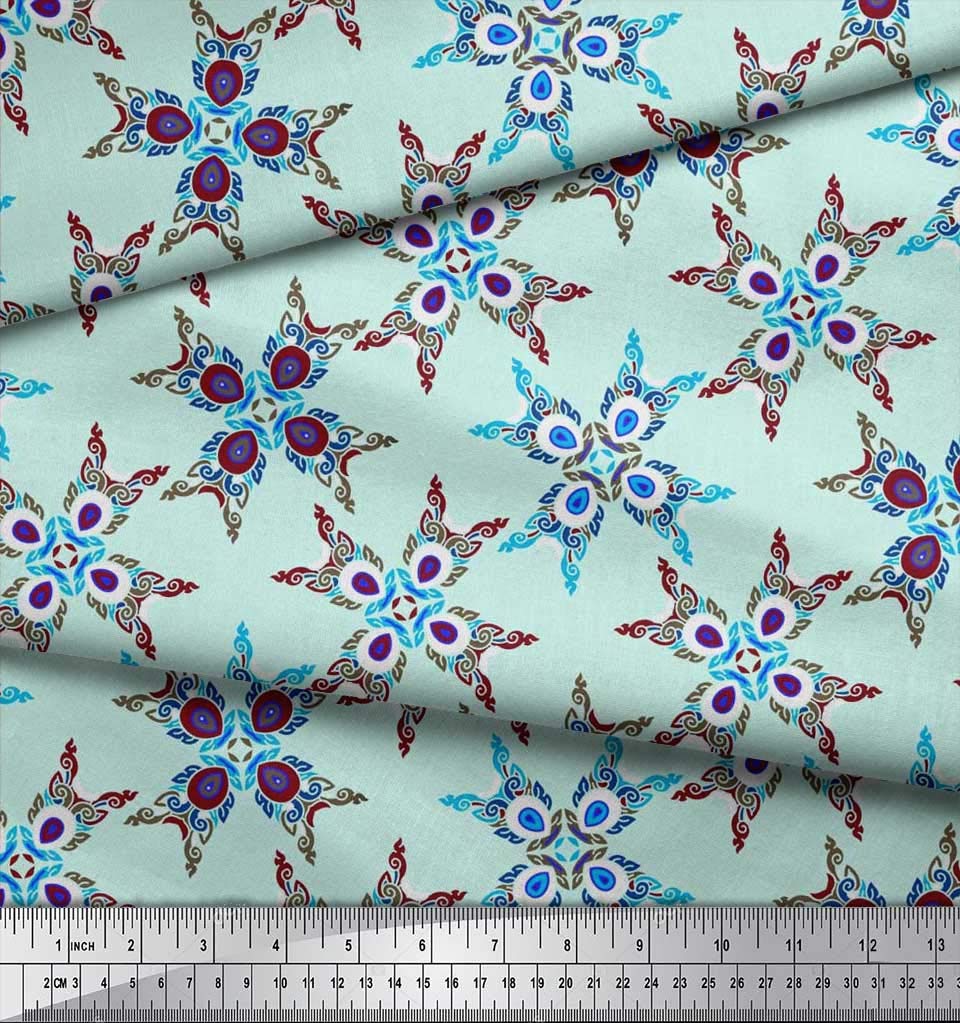 Soimoi Moss Georgette Brown Fabric by The Yard - 42 Inch Wide Moroccan Printed Fabric with Exotic Designs for Dresses, Curtains & Home Decor | Fashion & Interior Design Material