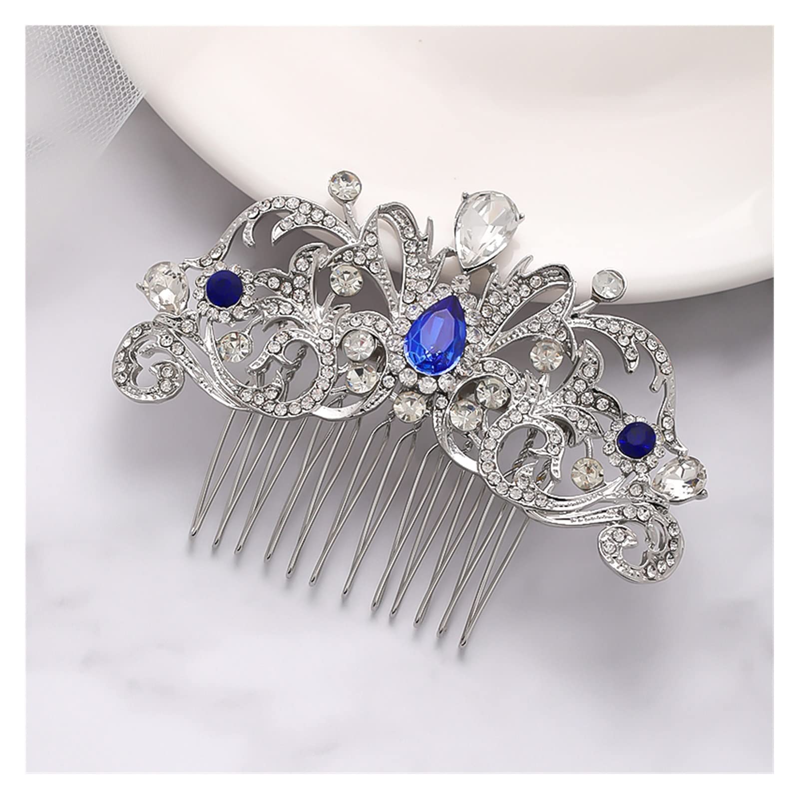 BREFER RHAIYAN Rhinestone Hair Clips for Women - Rose Gold Crystal Bridal Hair Accessories, Wedding Hair Jewelry & Hair Comb - Perfect for Brides, Prom, Parties & Special Occasions