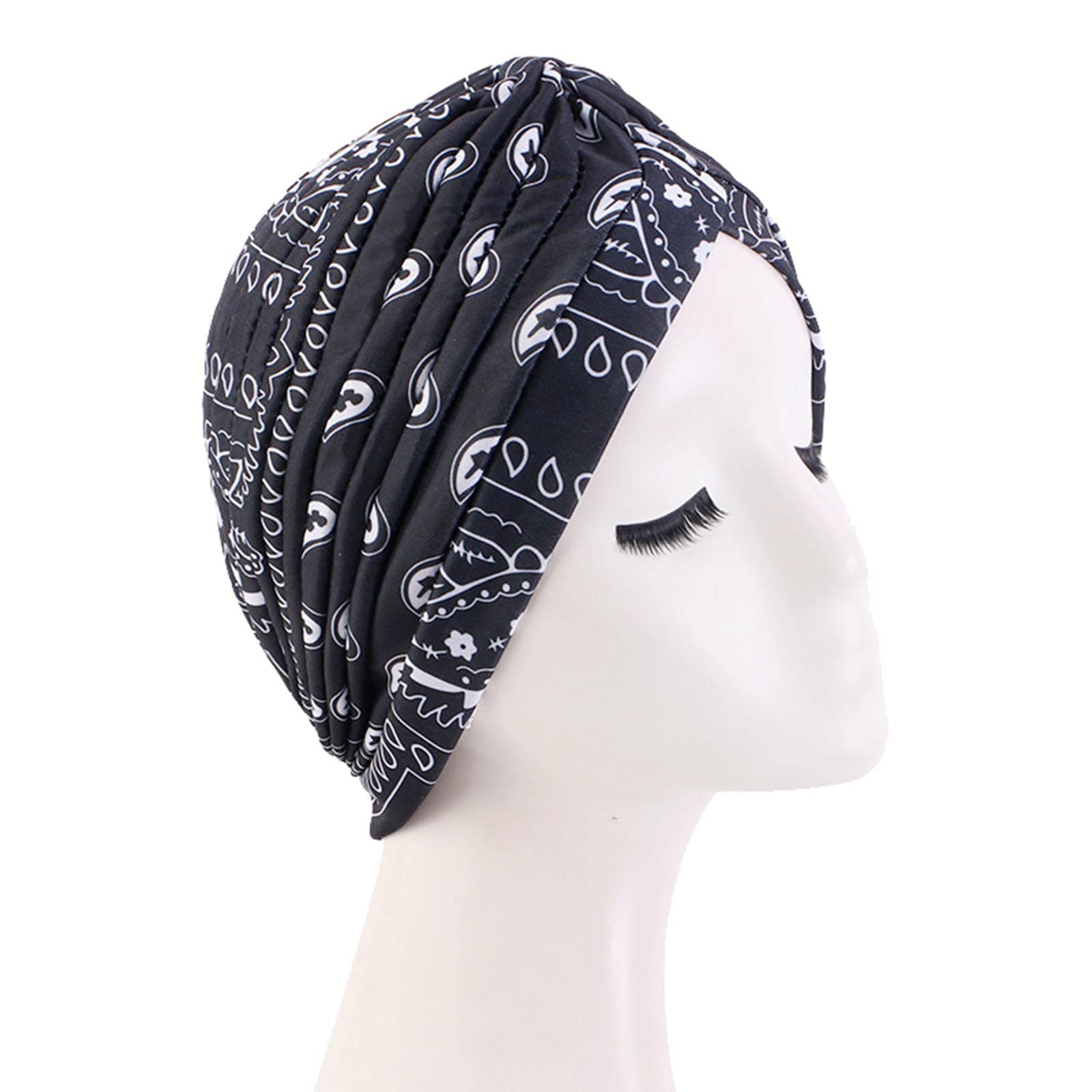 Women's Printed Cancer Hat Beanie Scarf Turban Head Wrap Cap - Soft Chemo Headwear for Women - Perfect for Baseball Cap Display & Daily Comfort