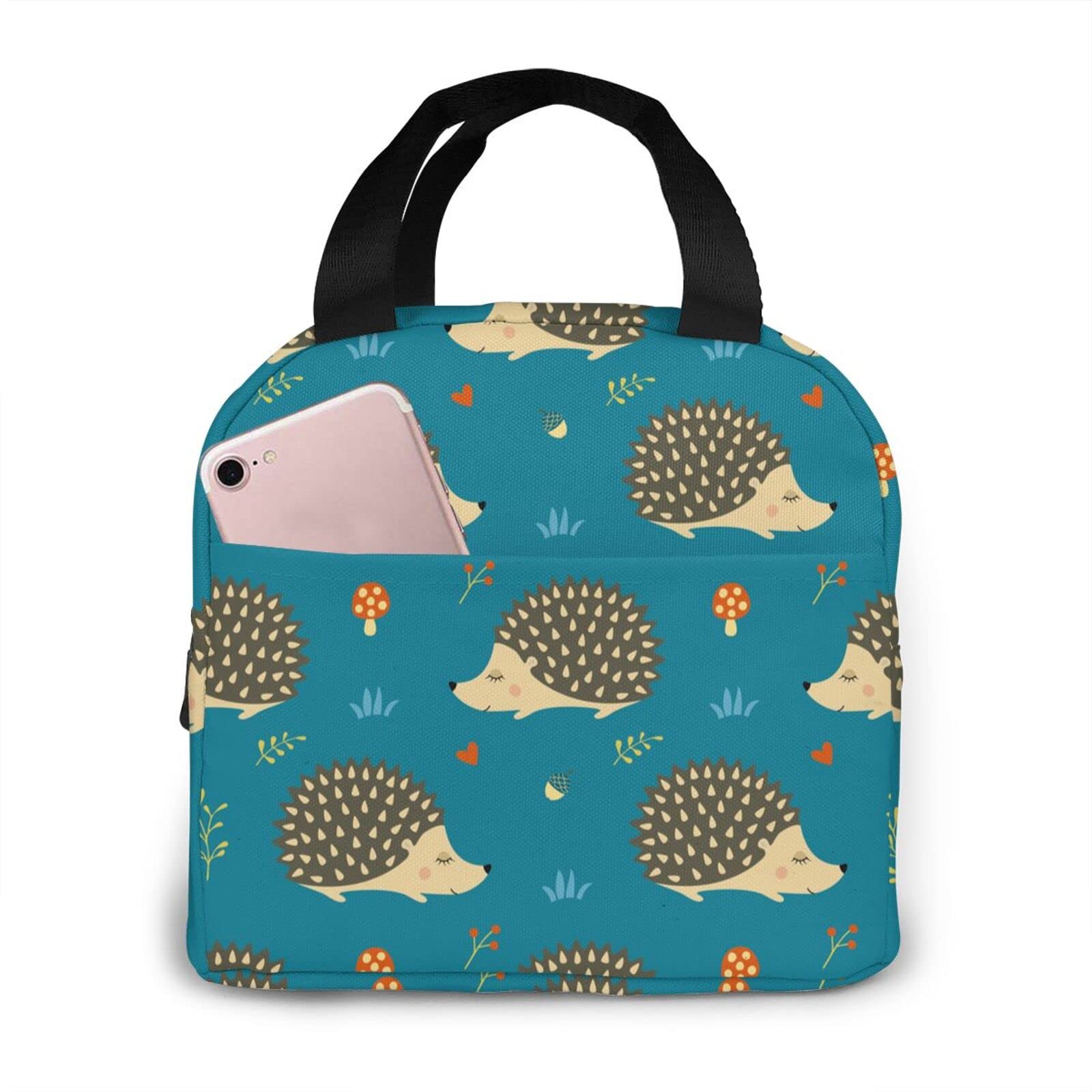 Insulated Hedgehog Lunch Bag for Women & Men - Cute Tote Lunch Box for Work, School & Picnics | Leak-Proof & Thermal Food Container