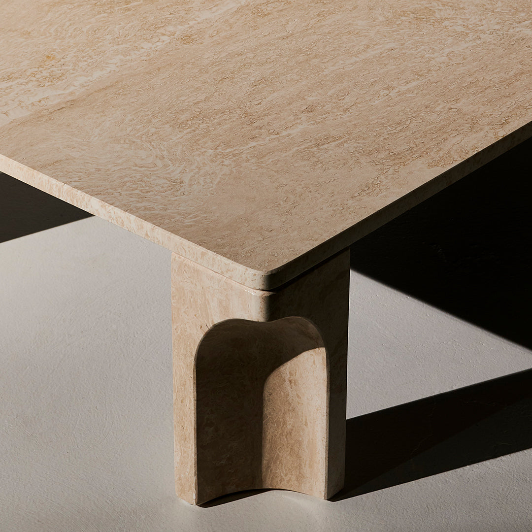 Modern Doric Coffee Table - Solid Wood Living Room Furniture for Home Decor | Stylish Center Table for Sofa, Lounge & Office Use