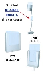 Elegant 8.5x11 Eclipse Floor Sign Frame Stand - Curved Display Stand for Business, Events & Retail - Perfect for Directional Signs, Promotions & Wayfinding