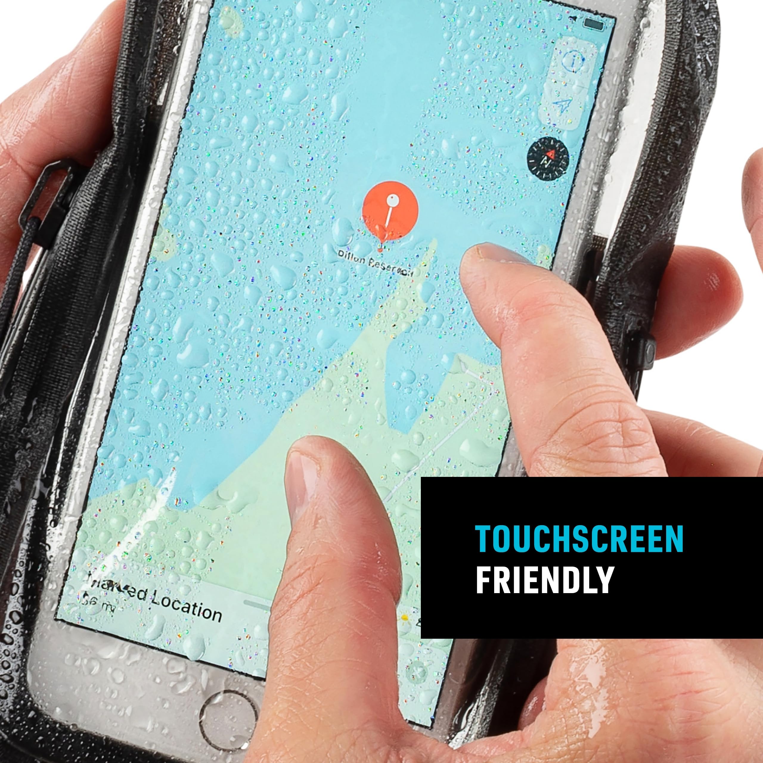 Nite Ize Runoff Waterproof Phone Case with TRU Zip Technology - IP67 Certified Waterproof Phone Pouch & Lanyard - Perfect for Swimming, Beach, Kayaking & Outdoor Activities - Charcoal Black
