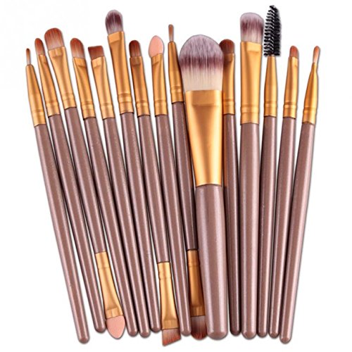 2018 Professional 15-Piece Makeup Brush Set - Eyeshadow Foundation Eyebrow Lip Brushes for Flawless Cosmetics Application | Perfect for Makeup Artists & Beauty Enthusiasts at Home or Salon Use