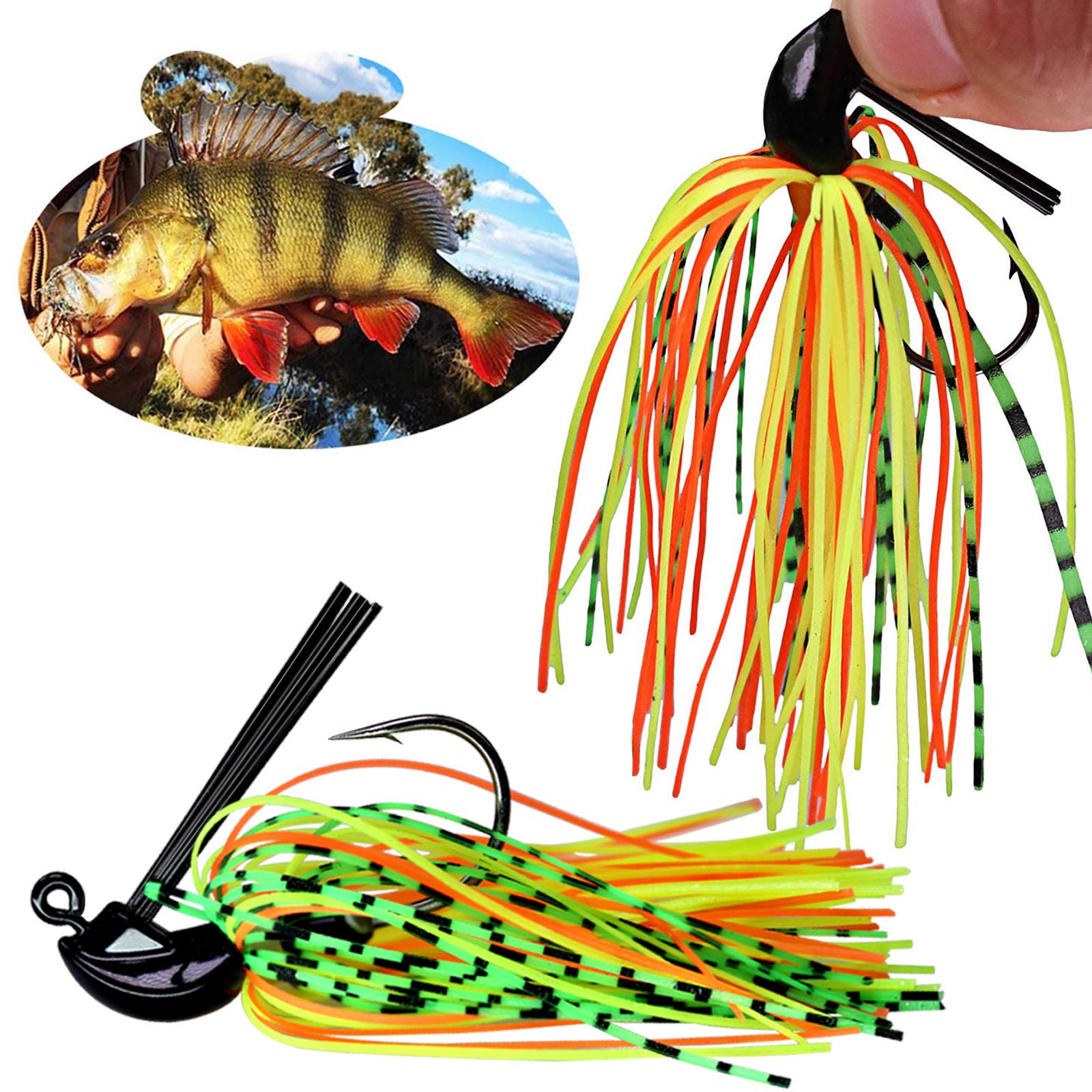 THKFISH Bass Tungsten Jig - Premium Weedless Swim Jigs for Bass Fishing (5-Pack, Multi-Color) - Perfect for Freshwater Fishing, Finesse Techniques & Heavy Cover Areas
