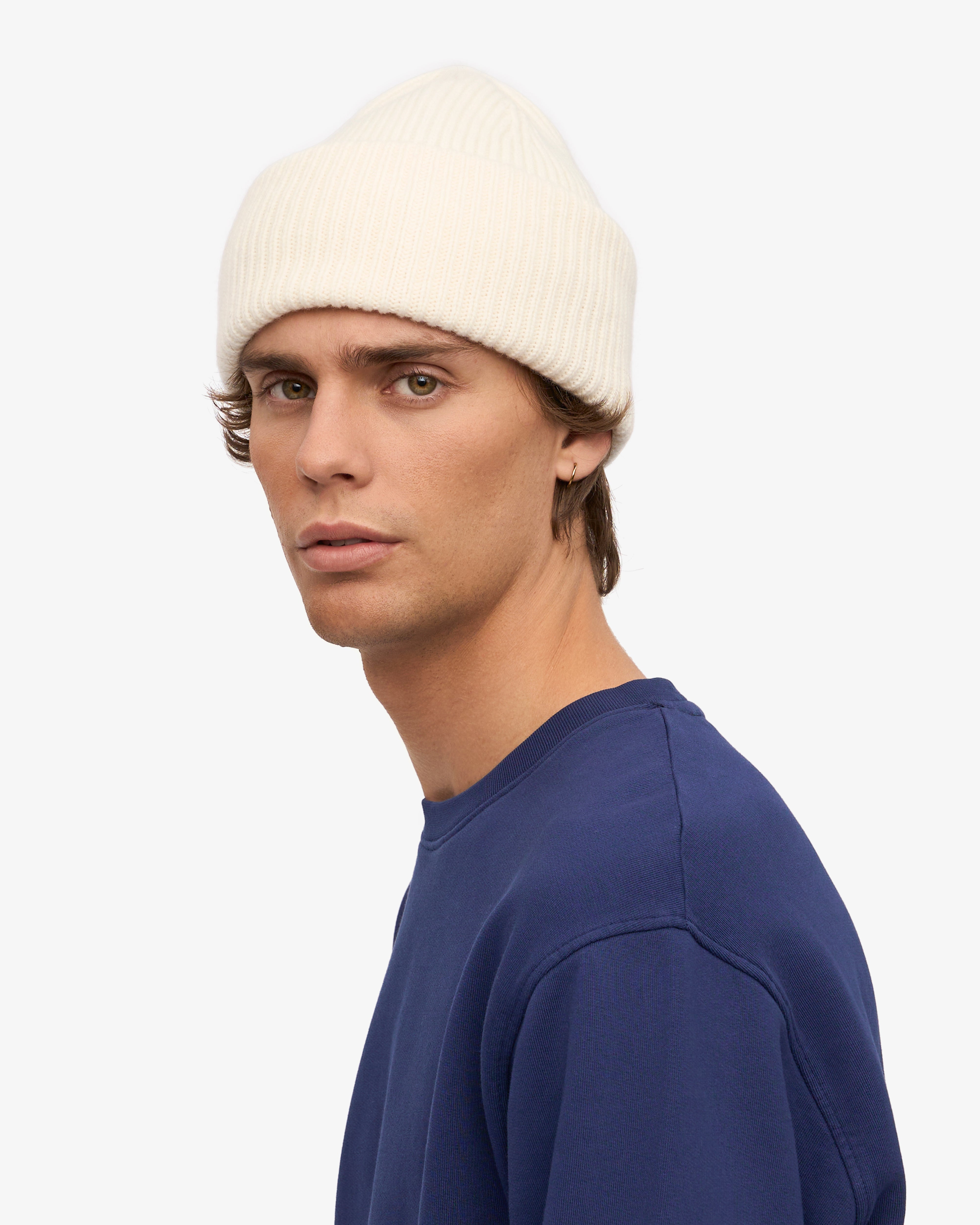 Premium Merino Wool Beanie Hat for Men & Women - Soft & Warm Winter Accessory - Optical White - Perfect for Skiing, Hiking & Outdoor Activities