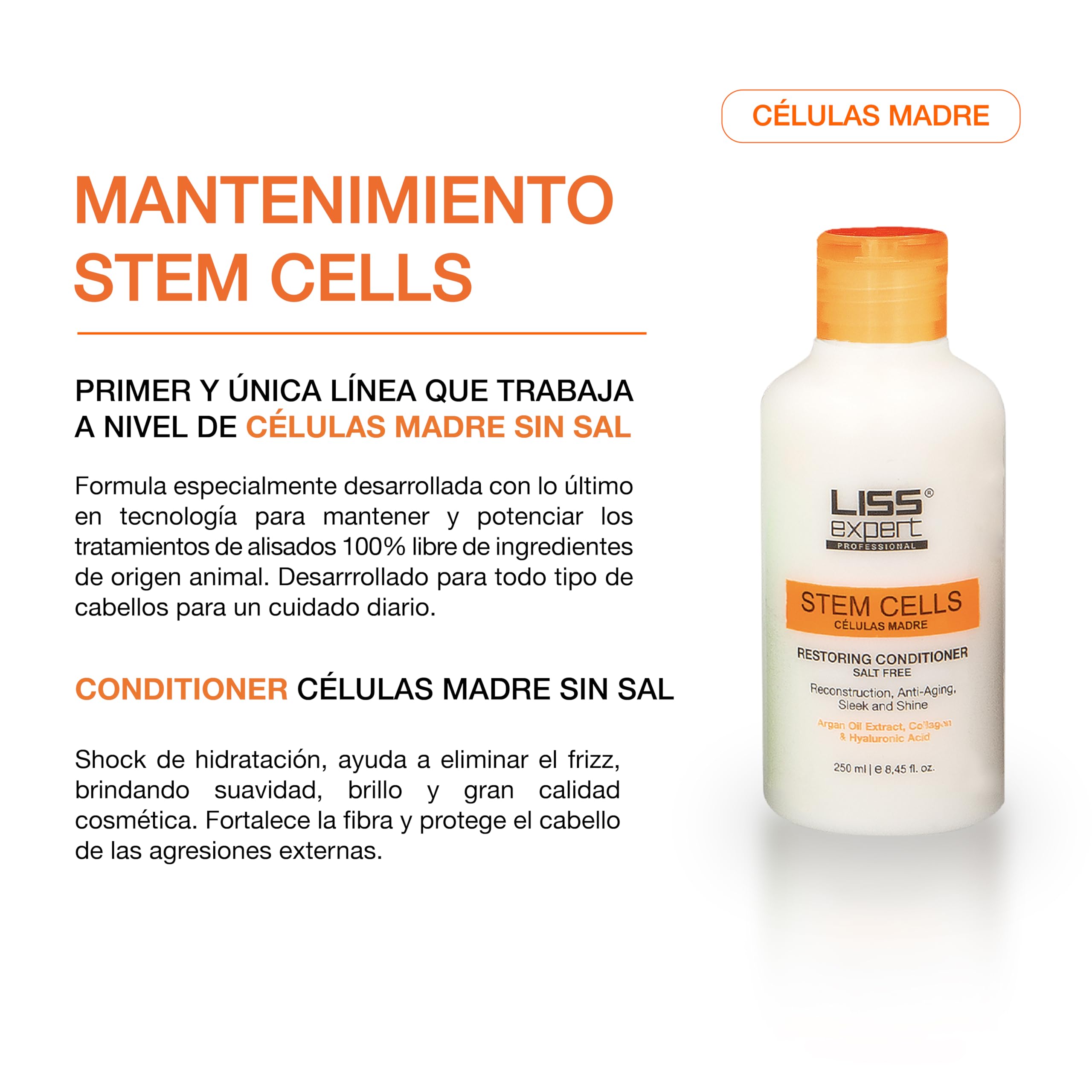 Liss Expert Stem Cells Smoothing Treatment with Organic Keratin & Argan Oil – Frizz-Free Hair Repair & Shine – Professional Straightening for Shoulder Length Hair – Includes Salt-Free Shampoo & Conditioner – Perfect for Salon-Quality Smoothing at Home