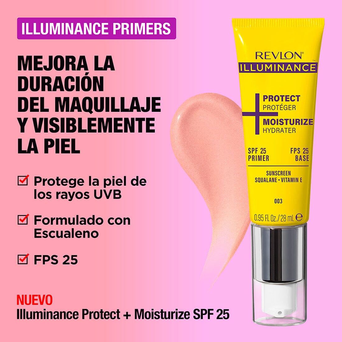 Revlon Illuminance Moisturize + Protect SPF 25 Face Primer - 28ml, Universal Tint, Hydrating & Brightening Makeup Base for Flawless Look - Perfect for Daily Wear & Sun Protection