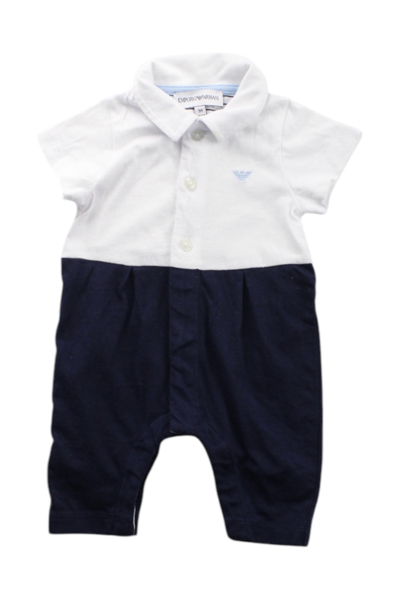 Armani Polo Style Romper for Baby Boys 0-3 Months - Soft Cotton One-Piece Outfit for Newborns | Perfect for Casual Wear, Family Photos & Special Occasions