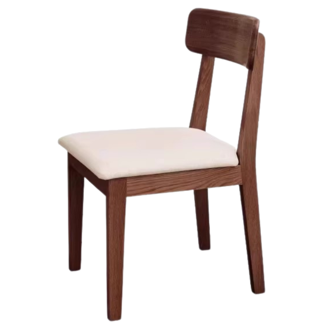 16.9x19.7.x30.7 inch/ 43x50x78cm/ Walnut color/ 4 pcs Oak gravel off-white seat upholstered chair