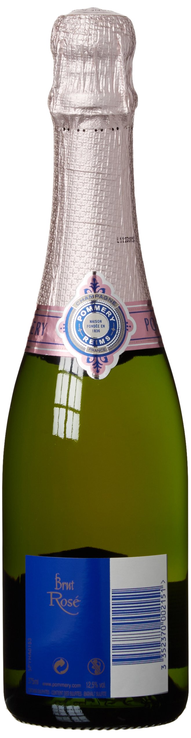 POMMERY Brut Rose Champagne - Premium French Sparkling Wine (0.38L/12.8oz) - Perfect for Weddings, Anniversaries & Romantic Celebrations