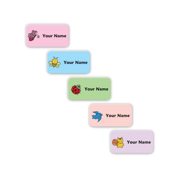 70 Personalized Laundry-Safe Stick-EEZ™ Clothing Labels (Nature Theme) - No-Sew, No-Iron, Washer & Dryer Safe - Perfect for Kids' Camp, School & Daycare by Oliver's Labels