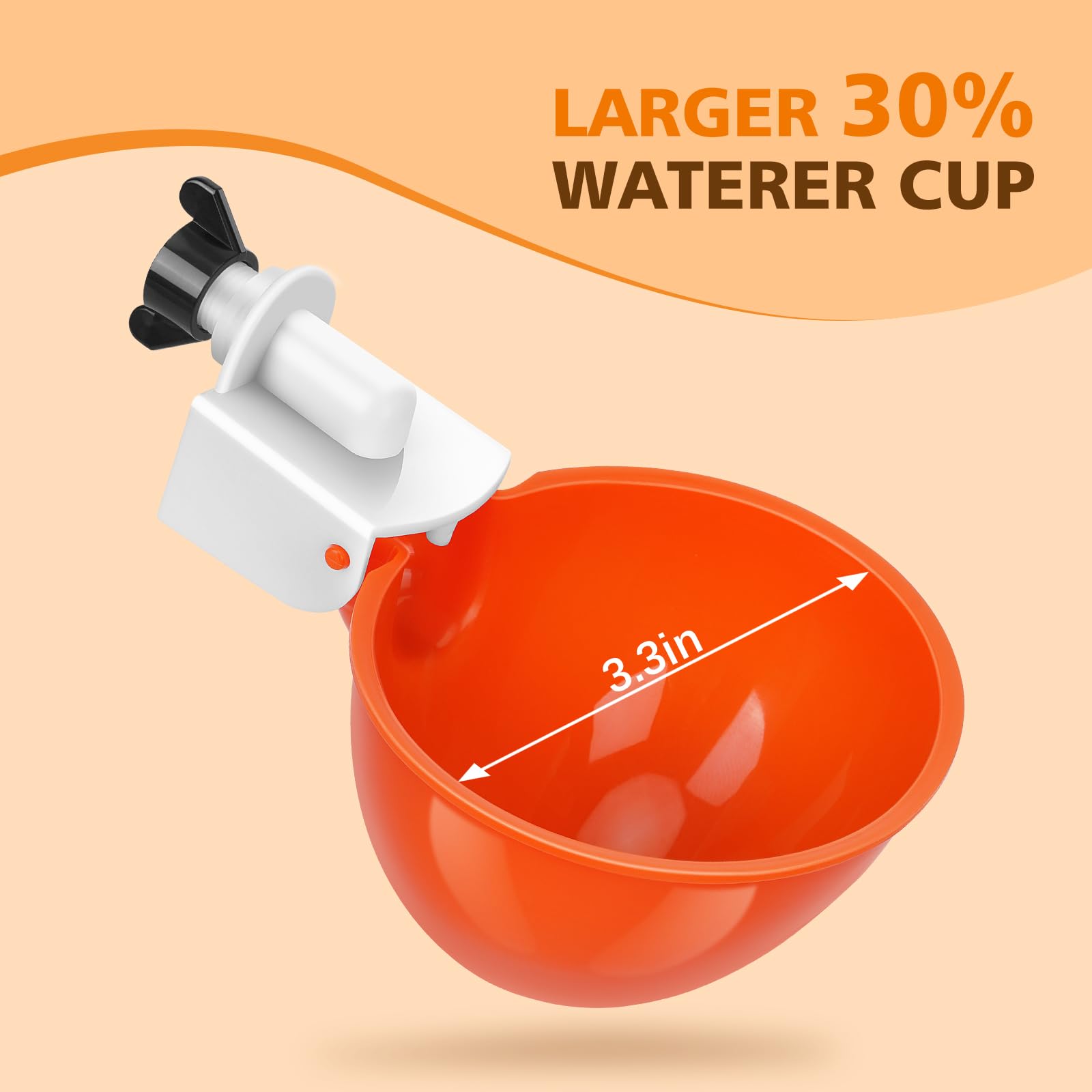 TGEYD Automatic Chicken Water Cups (6 Pack) - Large Poultry Waterer for Chickens, Ducks, Geese, Turkeys & Rabbits - Includes Matching Drill - Perfect for Coops, Farms & Backyard Poultry Keeping