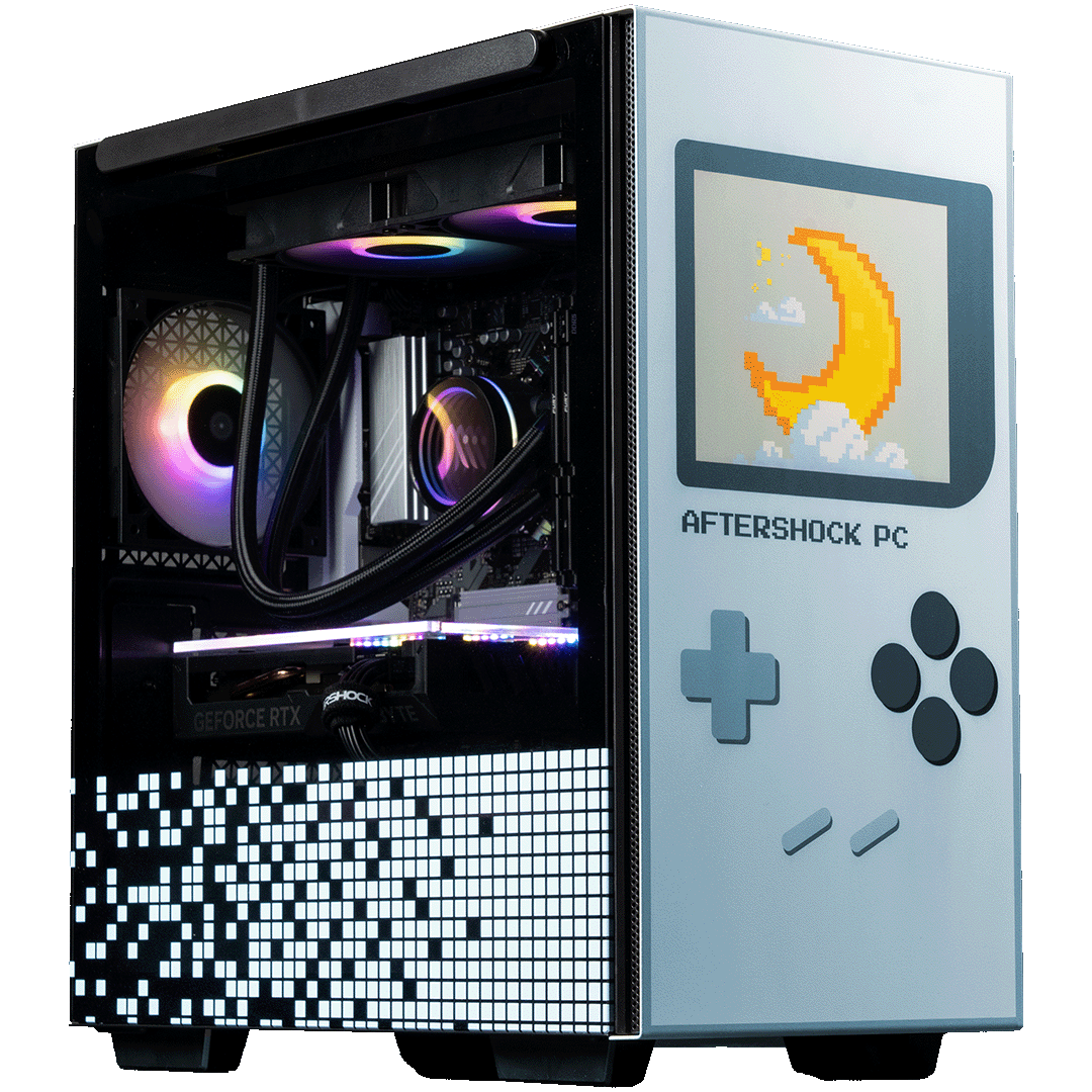 Aftershock Pixel Blue Gaming Desktop PC - AMD Ryzen 5 7500F Processor, NVIDIA RTX 4060 Graphics - High Performance Gaming Computer for Esports, Streaming & Content Creation