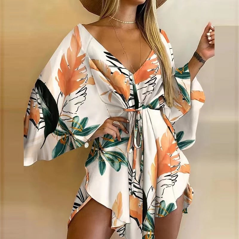 Elegant Flared Sleeve Party Dress for Women - Perfect for Cocktail Parties, Weddings & Evening Events