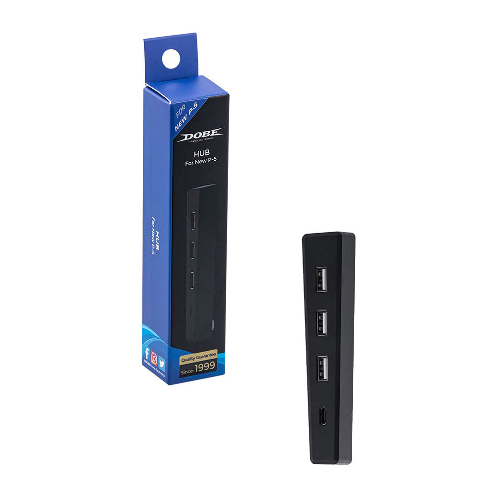 DOBE 4-Port USB Hub for PS5 Slim Disc & Digital Edition - High-Speed Data Transfer Hub - Black (TP5 3556) - Perfect for Gaming, Streaming & Charging Multiple Devices