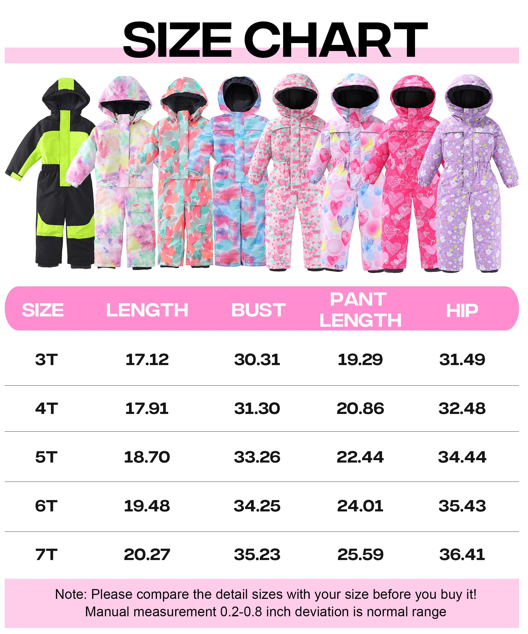 LUCKYLUAN Kids' Waterproof Snowsuit - Windproof One-Piece Ski Coverall with Hood for Boys & Girls | Perfect for Winter Sports, Snow Play & Outdoor Adventures