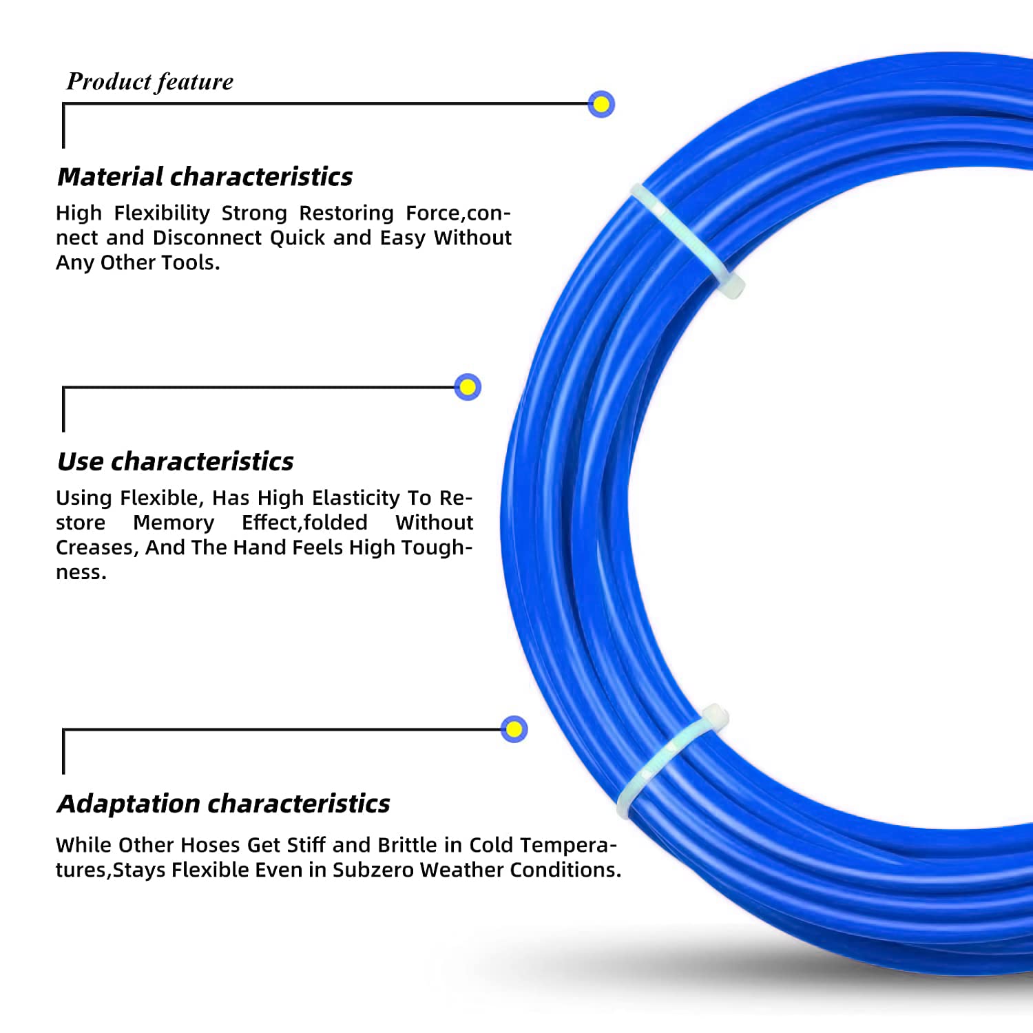 TAILONZ PNEUMATIC Blue 1/2 Inch OD 10 Meters PU Air Hose Pipe - High Pressure Flexible Polyurethane Tubing for Air Compressor, Pneumatic Tools, and Fluid Transfer - Ideal for Industrial, Automotive, and DIY Projects