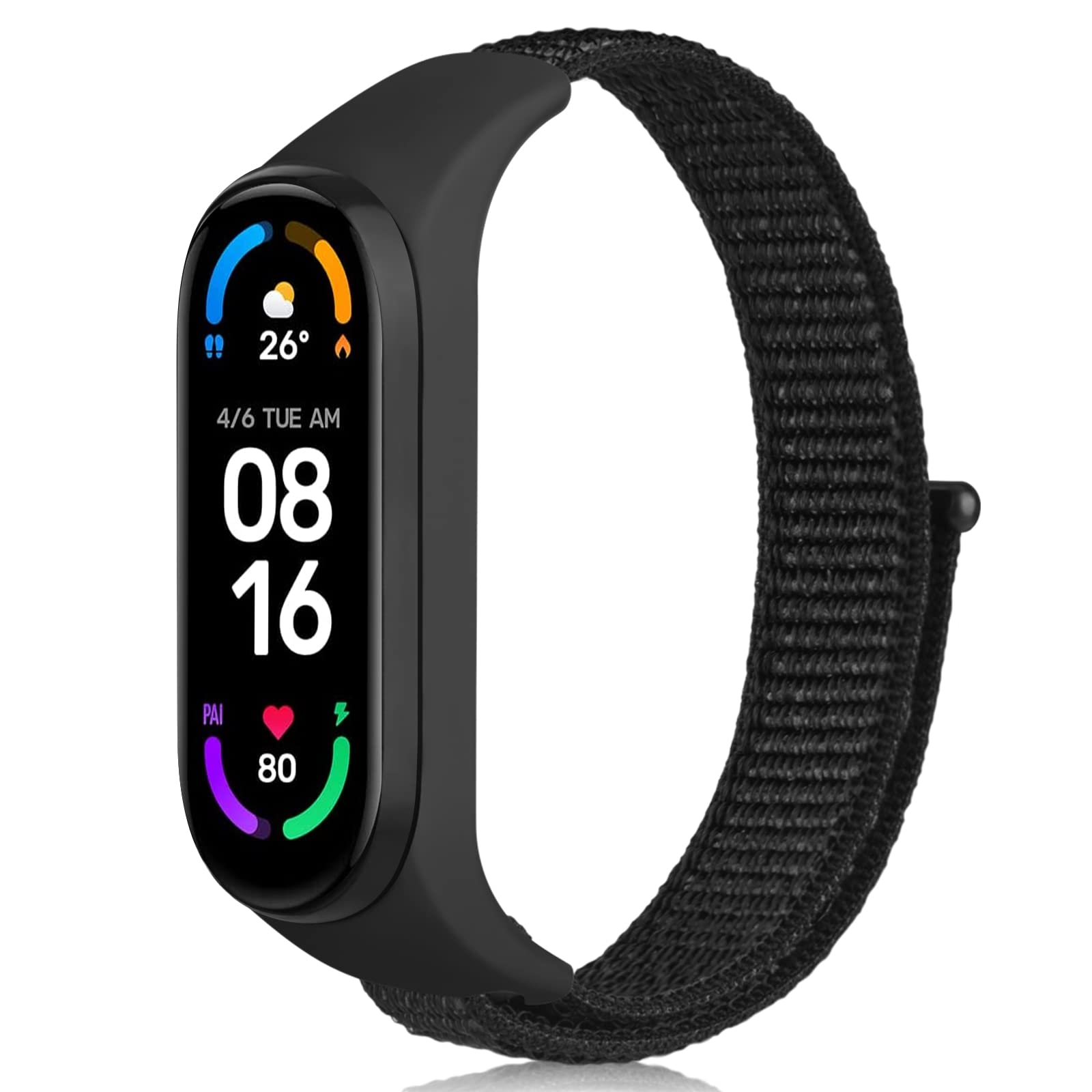 Tobfit Replacement Band for Xiaomi Mi Band 6/5/4/3 & Amazfit Band 5 - Soft Breathable Nylon Wrist Strap - Perfect for Workouts, Running, Swimming & Daily Wear