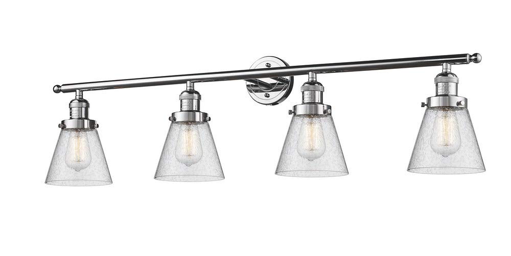 Franklin Restoration Collection 215-PC-G64 Bathroom Vanity Set with 4 Lights - Silver Finish | Modern Bathroom Lighting for Master Bath & Powder Room