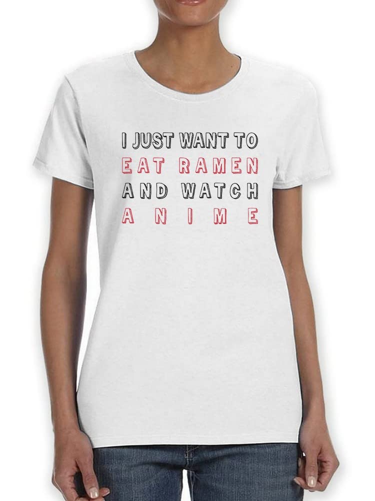 Anime Ramen Lover Women's T-Shirt - Cute Japanese Cartoon Graphic Tee for Casual Wear & Anime Convention Outfits