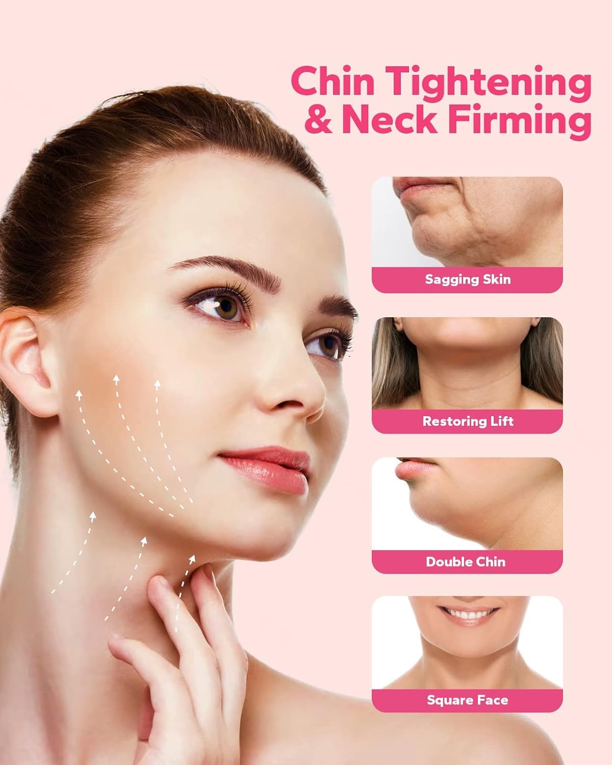 Drivanto V Line Face Mask - Silicone Double Chin Reducer & Chin Up Strap for Women & Men - Slimming & Contouring for a Defined Jawline - Perfect for Daily Use, Workouts, and Beauty Routines