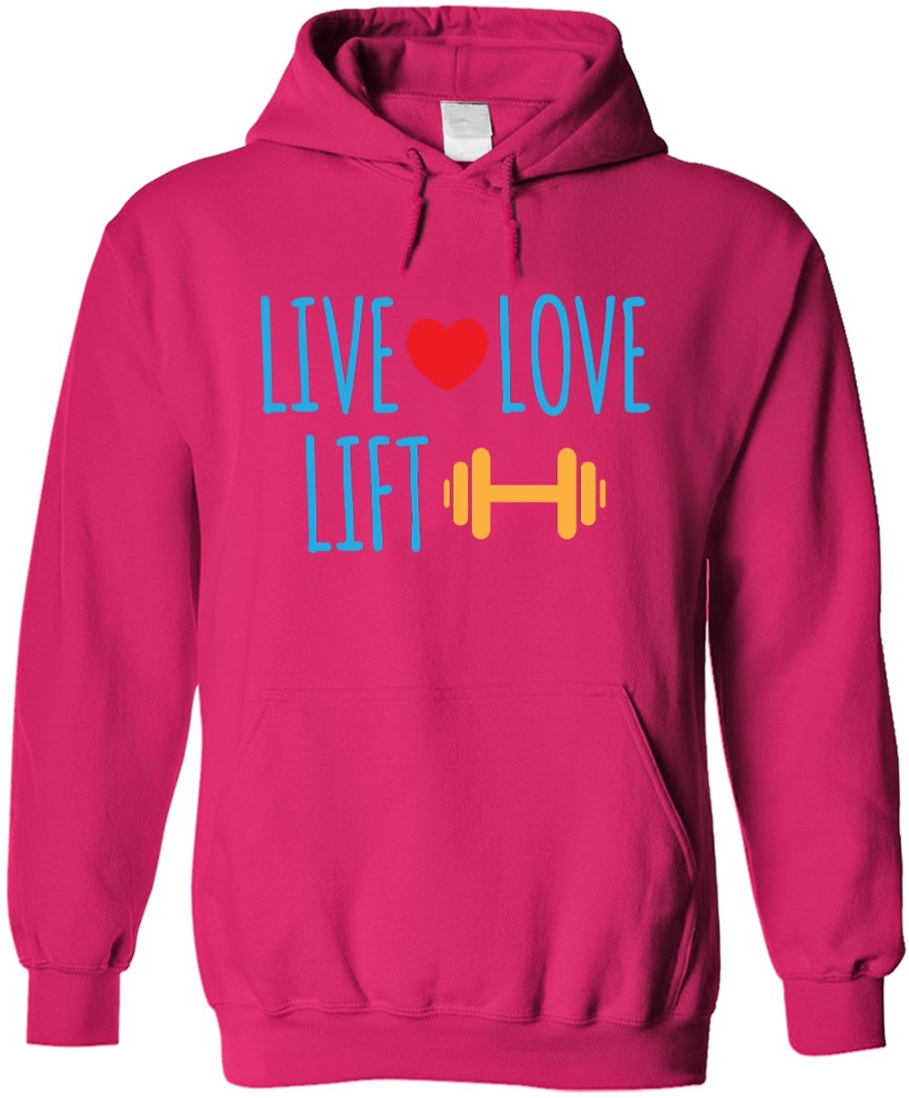 Bad Bananas Live Love Lift Fitness Hoodie - Unisex Pullover Hooded Sweatshirt for Gym, Workouts & Casual Wear
